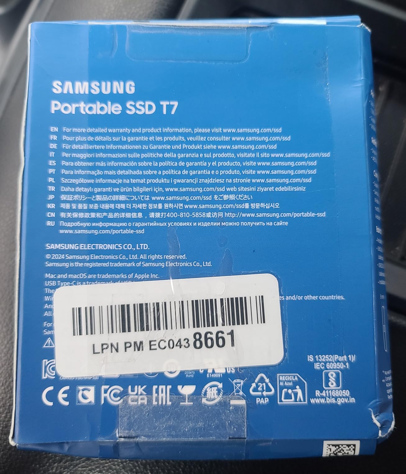 SAMSUNG T7 Portable SSD, 4TB External Solid State Drive, Speeds Up to 1,050MB/s, USB 3.2 Gen 2, Reliable Storage for Gaming, Students, Professionals, MU-PC4T0T/AM, Gray customer photo 1
