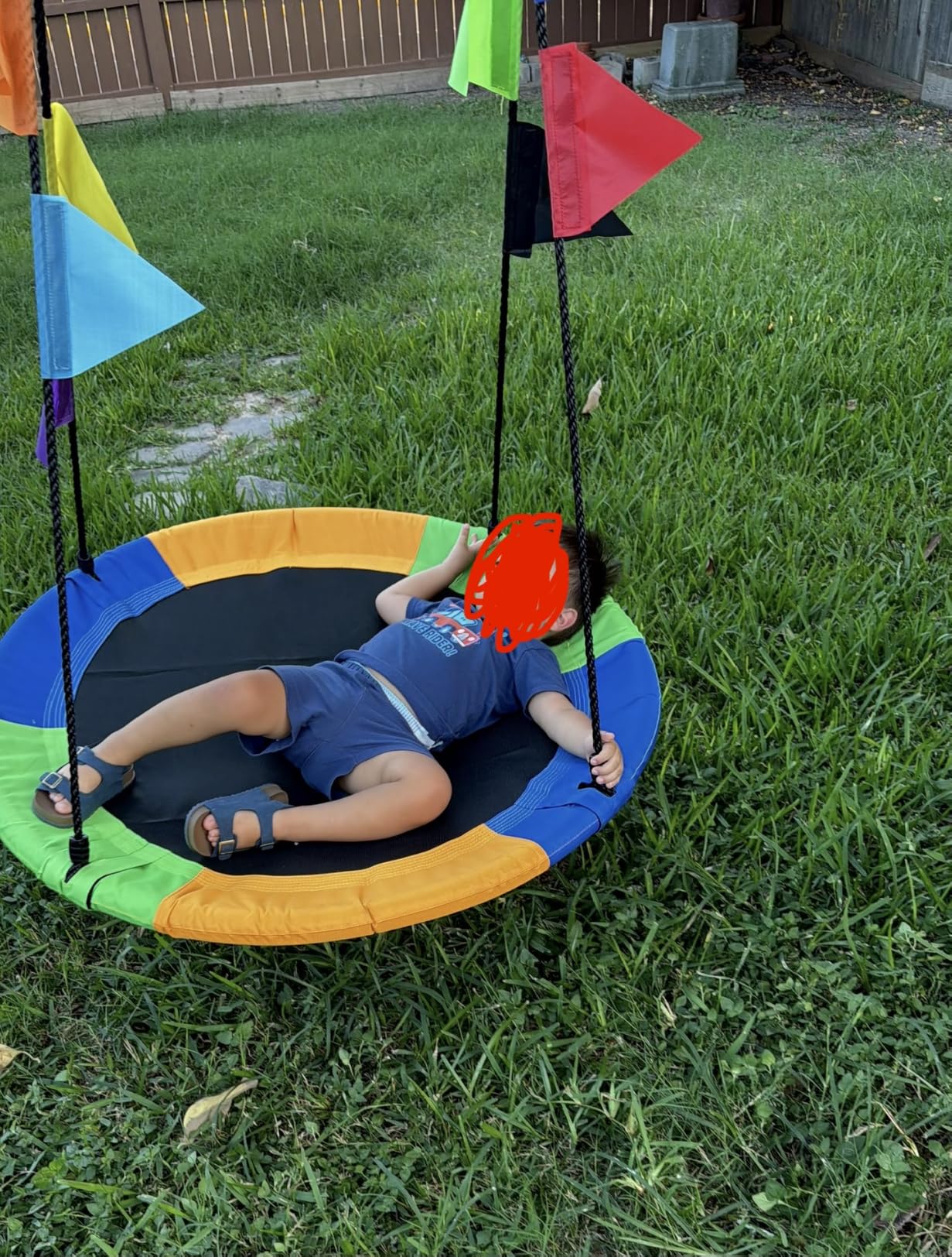 40 Inch Saucer Swing for Kids, Outdoor Tree Swing with Straps for Backyard | Galvanized Steel Frame, Foam-Padded Edge, 2 x 5ft Tree Straps, Adjustable Ropes, Carabiners and Wide Seat for Backyard Setup customer photo 1