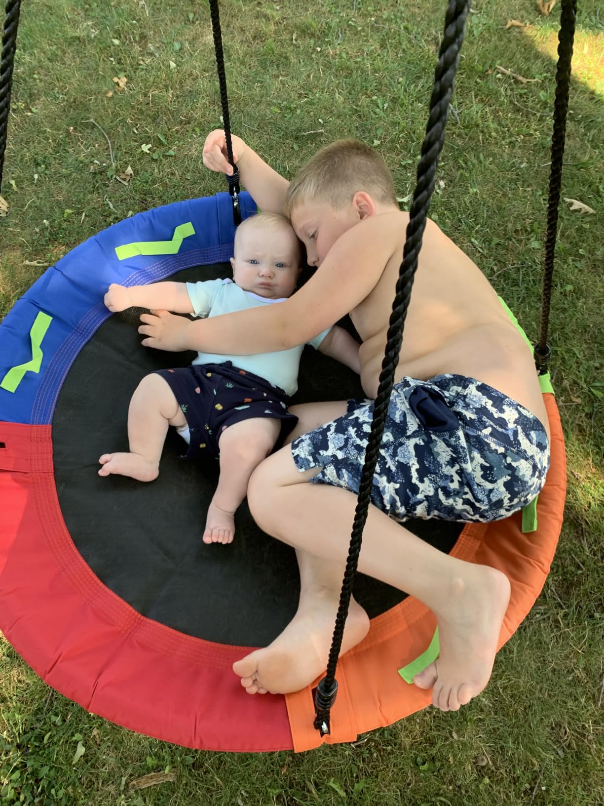 Tree Swing, Saucer Swing, 48 Inch Swing for Backyard Outdoor, Multicolor | with Adjustable Hanging Straps, for Indoor and Outdoor, Gifts for Kids customer photo 1