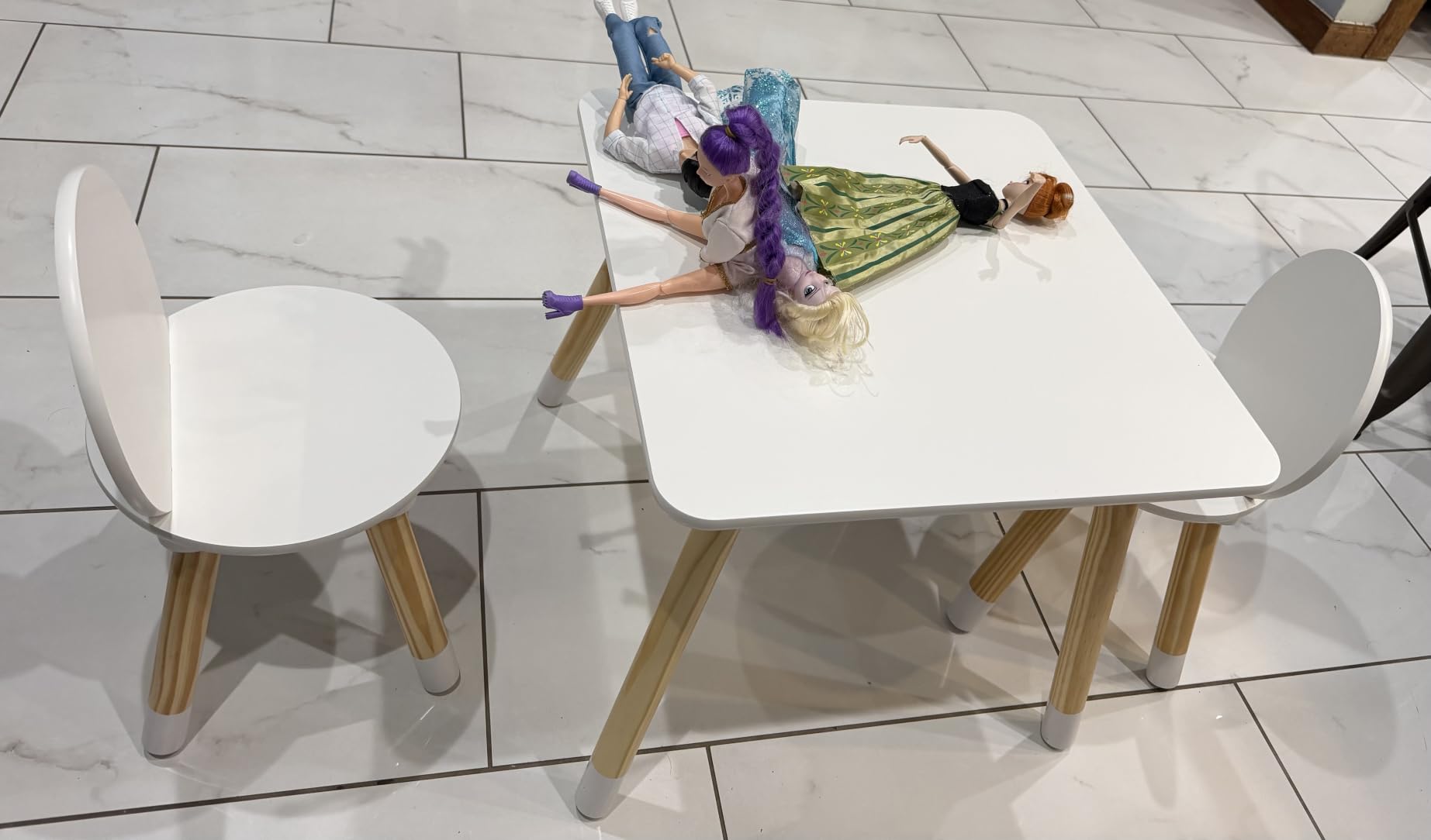 VEVOR Kids Table and Chairs, Toddler Table and Chair Set, Children Wooden Multi-Activity Table for Play, Art, Craft, Reading, Learning, Eating, 1 Table and 2 Chairs customer photo 2