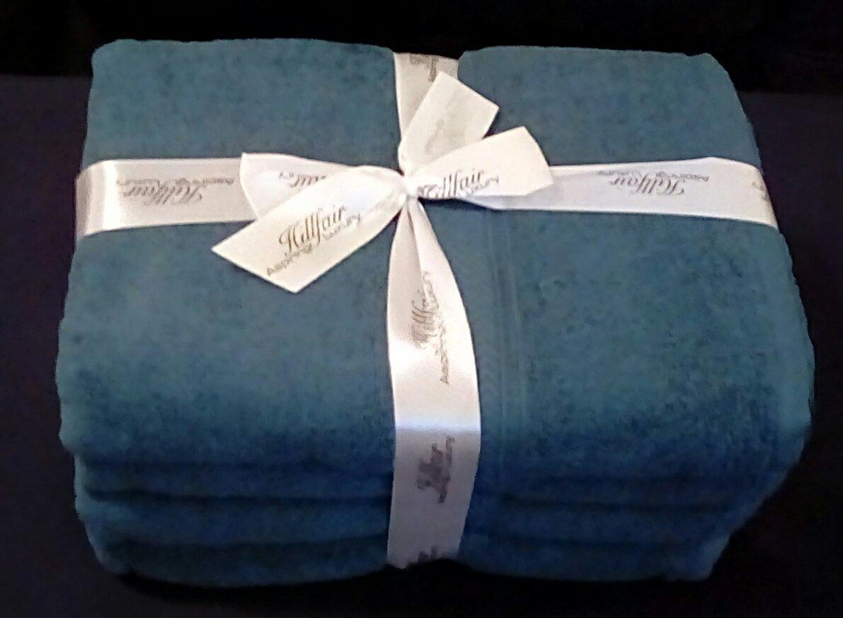 HILLFAIR 24 Piece Bath Towels Set for Bathroom - 100% Cotton 24 PC Bulk Pack Hotel Spa Towel Set - 2 XXL Oversized Big Towels, 4 Bath Towels, 6 Hand Towels, 4 Fingertip Towels, 8 Washcloths: Ocean Blue customer photo 1