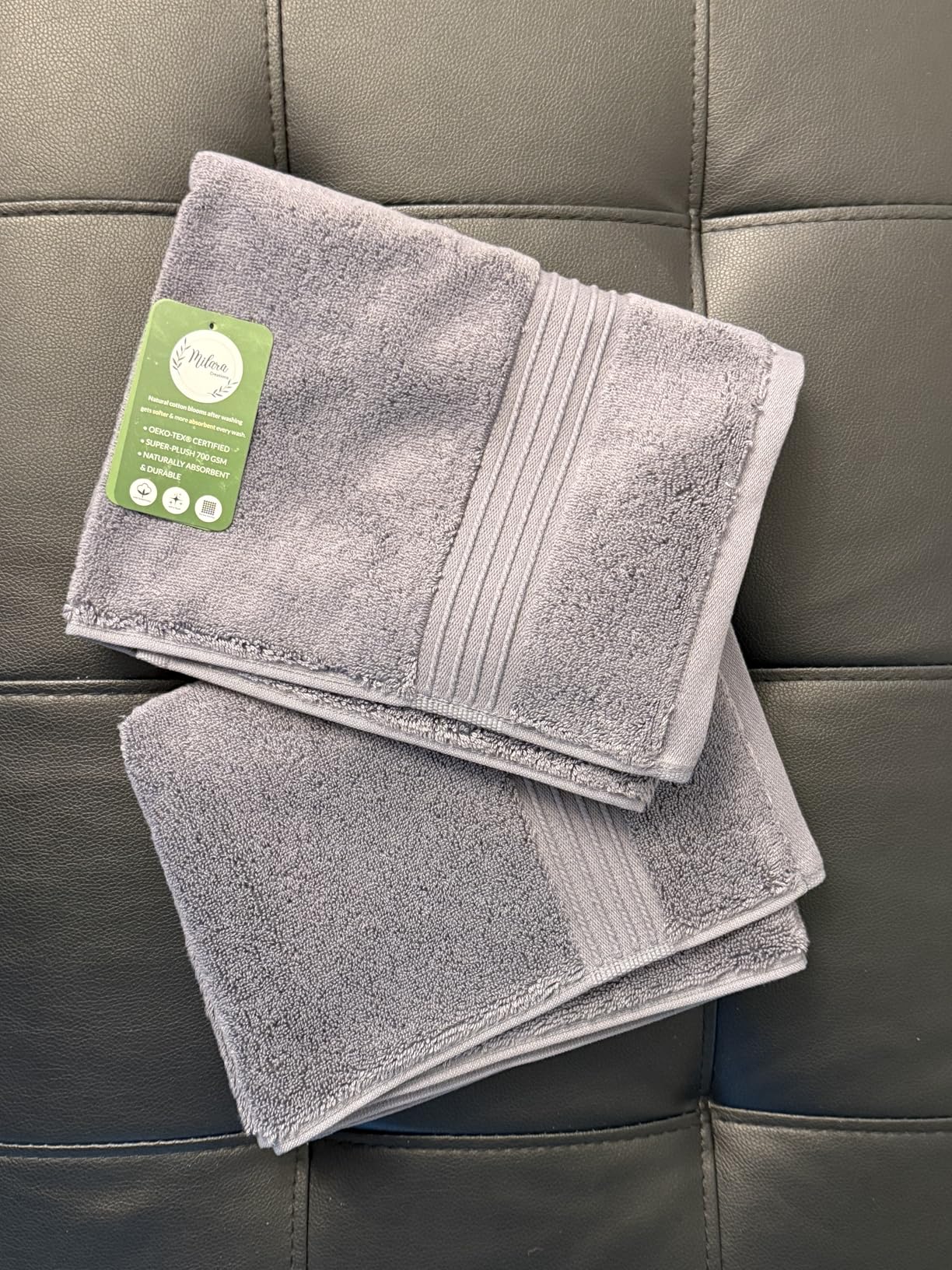 Milara Turkish Super-Plush Bath Towels Set 2-Piece | Premium Cotton Bath Towel Set Absorbent, Durable with Hanging Loops | White Color Turkish Bath Towels, (27 x 54 Inches) customer photo 2