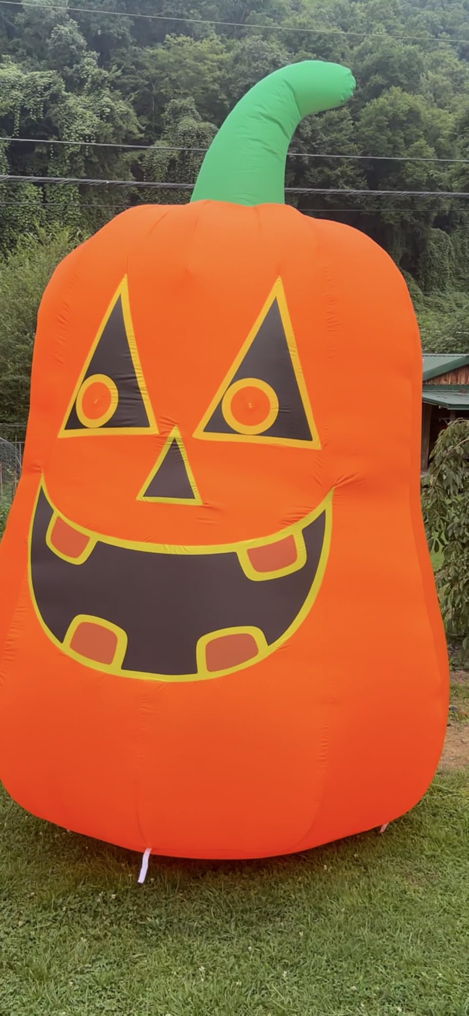 12FT Giant Halloween Inflatable Pumpkin, Blow up Halloween Decoration Built-in 6 LED and Flashing Light for Halloween Decoration Outdoor Indoor Home Party Supplies Halloween Lawn Decor customer photo 1