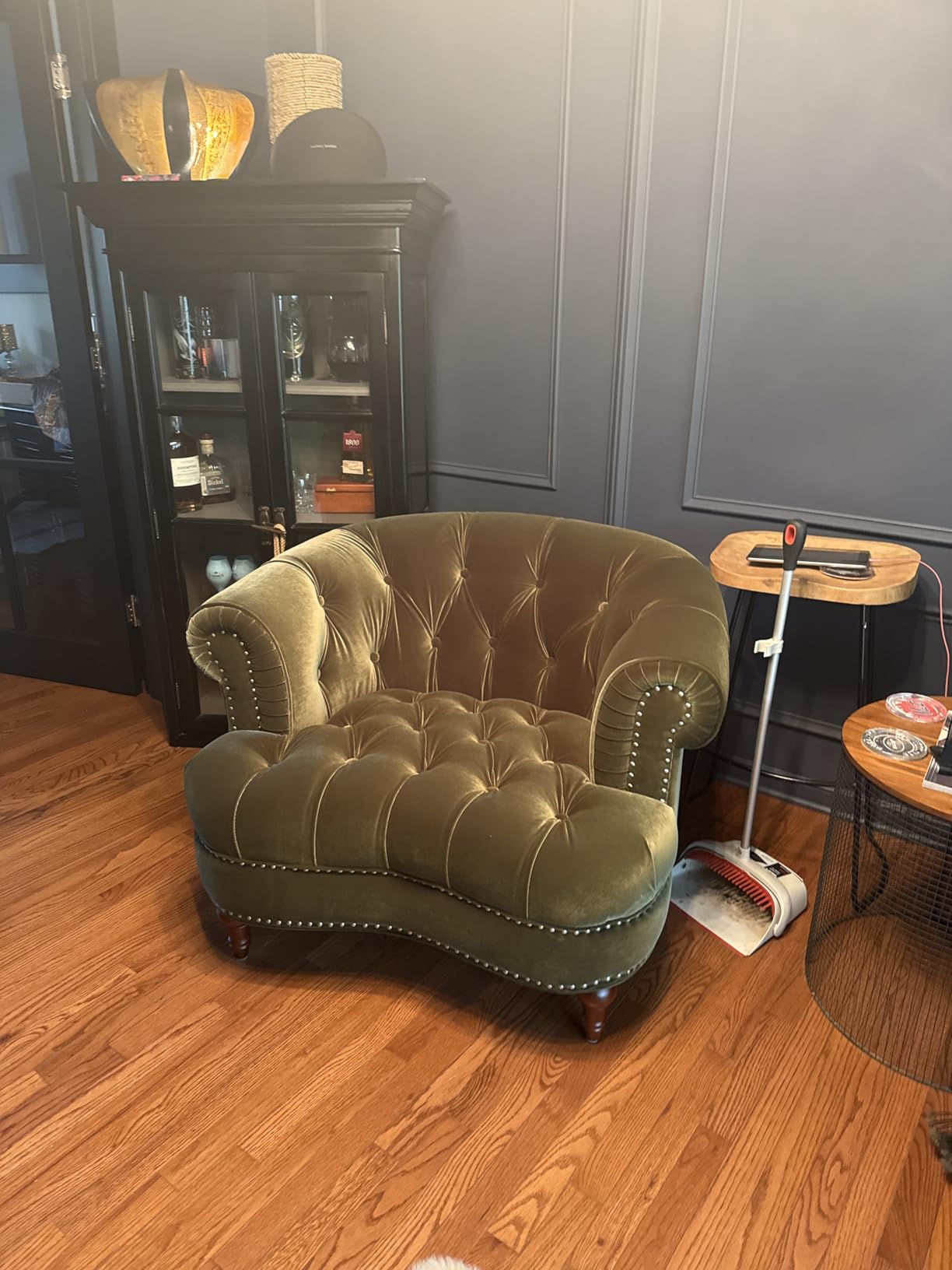 Jennifer Taylor Home La Rosa Victorian Tufted Upholstered Accent Chair Olive Green Performance Velvet customer photo 2