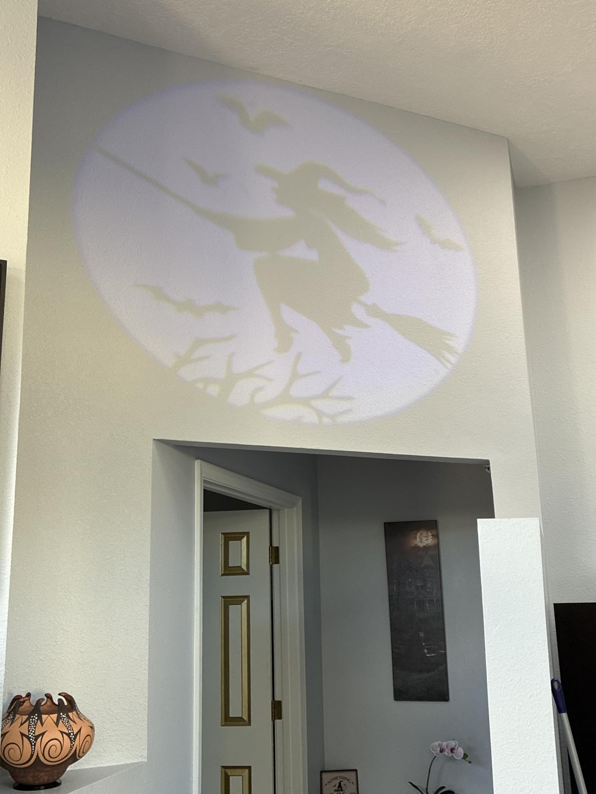 Halloween Projector Light with 1 Film Slides Holiday LED Projector Lights Outdoor Reflectors Waterproof Landscape Decorative Rotation Lighting Movement Projection Lamp(Witch) customer photo 2