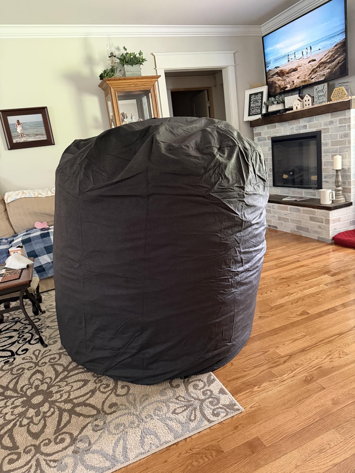Big Joe Fuf 5Ft Oversized Foam Bean Bag Chair with Removable Cover for Kids, Teens, Adults, Vanilla Latte, Corded Plush, 5 Foot Large Reading and Gaming Seat customer photo 1