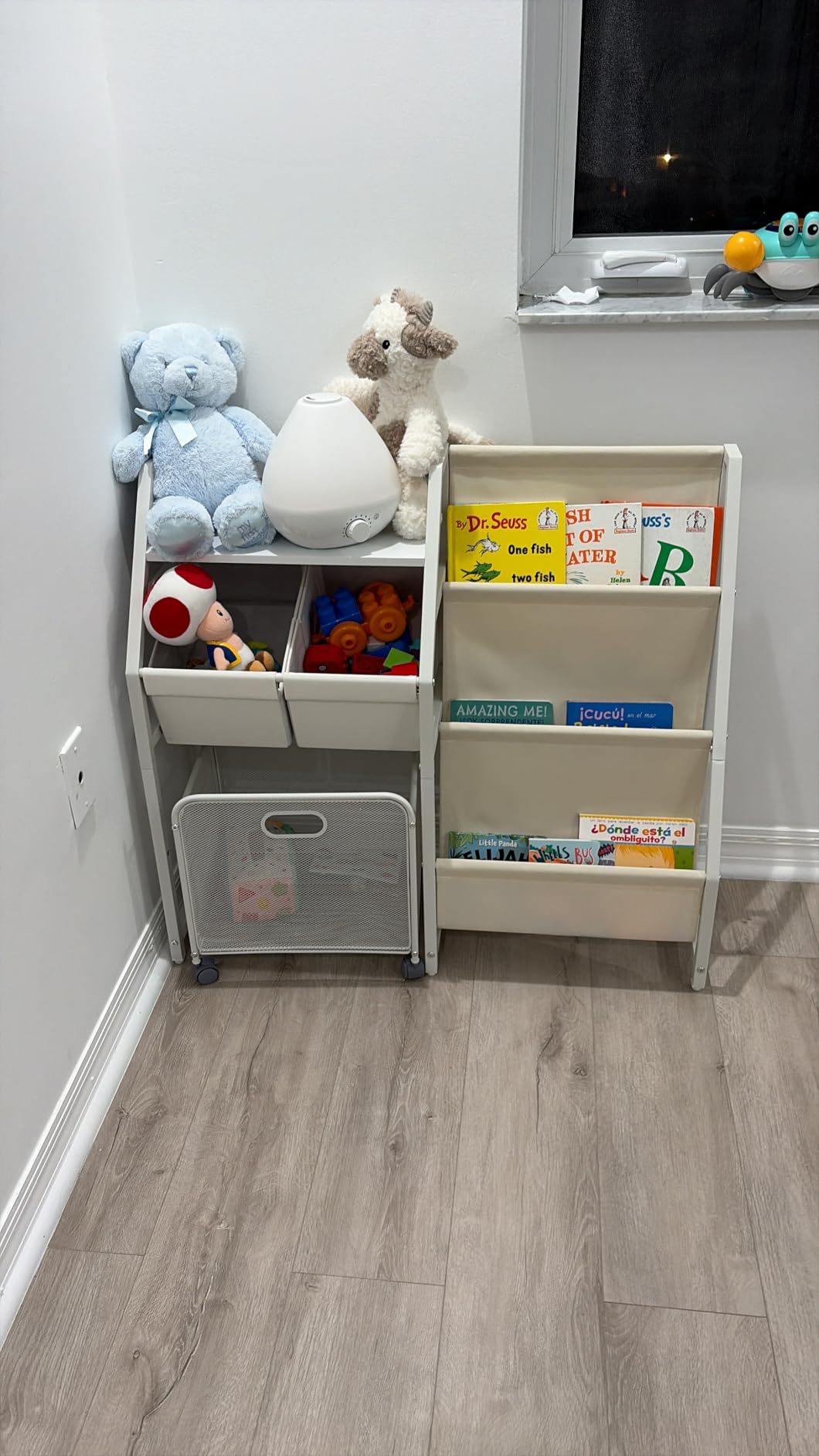 LATIBELL Kids Bookshelf Toy Storage Organizer and 2 Bins, 3 Tier White customer photo 1