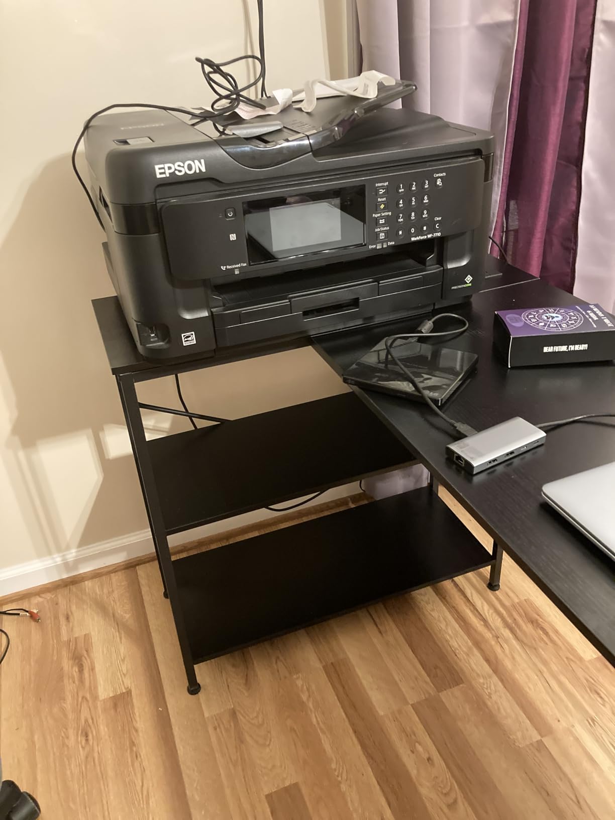 Huuger L Shaped Office Desk with Power Outlets | 47 Inch Computer Desk with 3 Drawers, Shelves, for Gaming, Corner Work, Home Office, Study, Rustic Brown customer photo 2