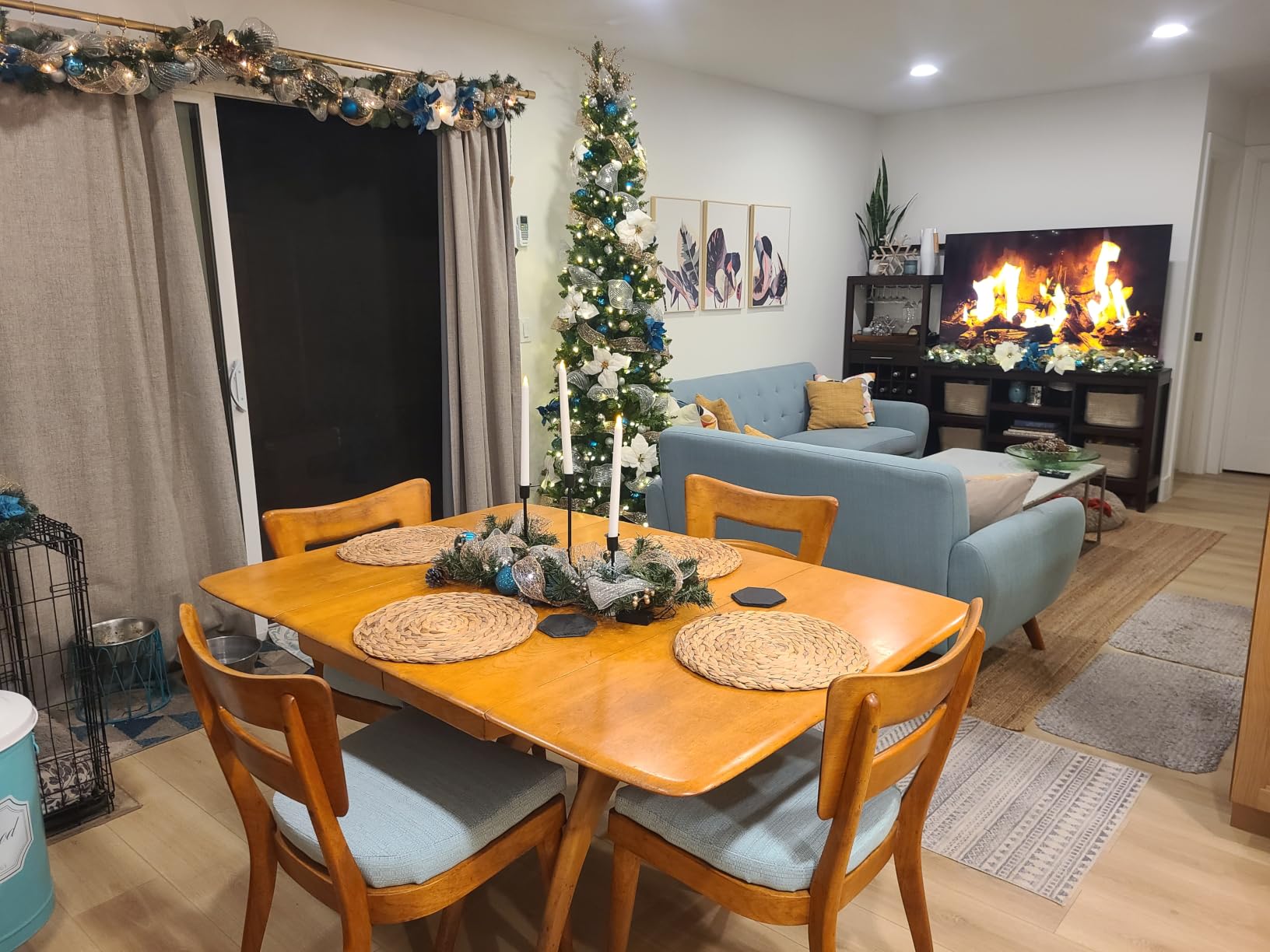 6FT Pre-lit Pencil Snow Flocked Christmas Tree Spruce with Remote Control, 250 Warm White Multi-Color Lights, Artificial Hinged/Slim/Skinny/Feel Real/Realistic for Home, Holiday Decoration 6 Feet customer photo 1