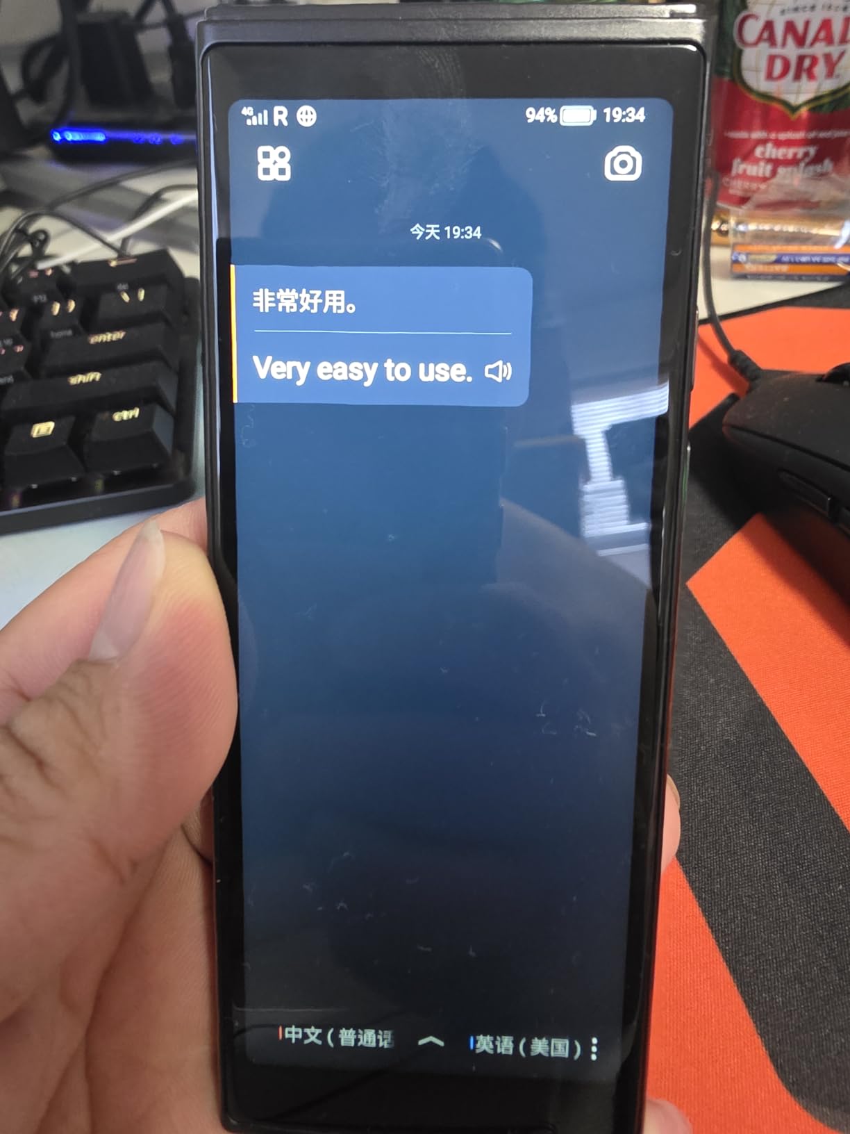 AI Language Translator Device, Real-Time Two-Way Voice Translator | 60 languages, split-screen two-way voice translation, 18 offline packs, 2-year global data for K-12, business, and travel. customer photo 1