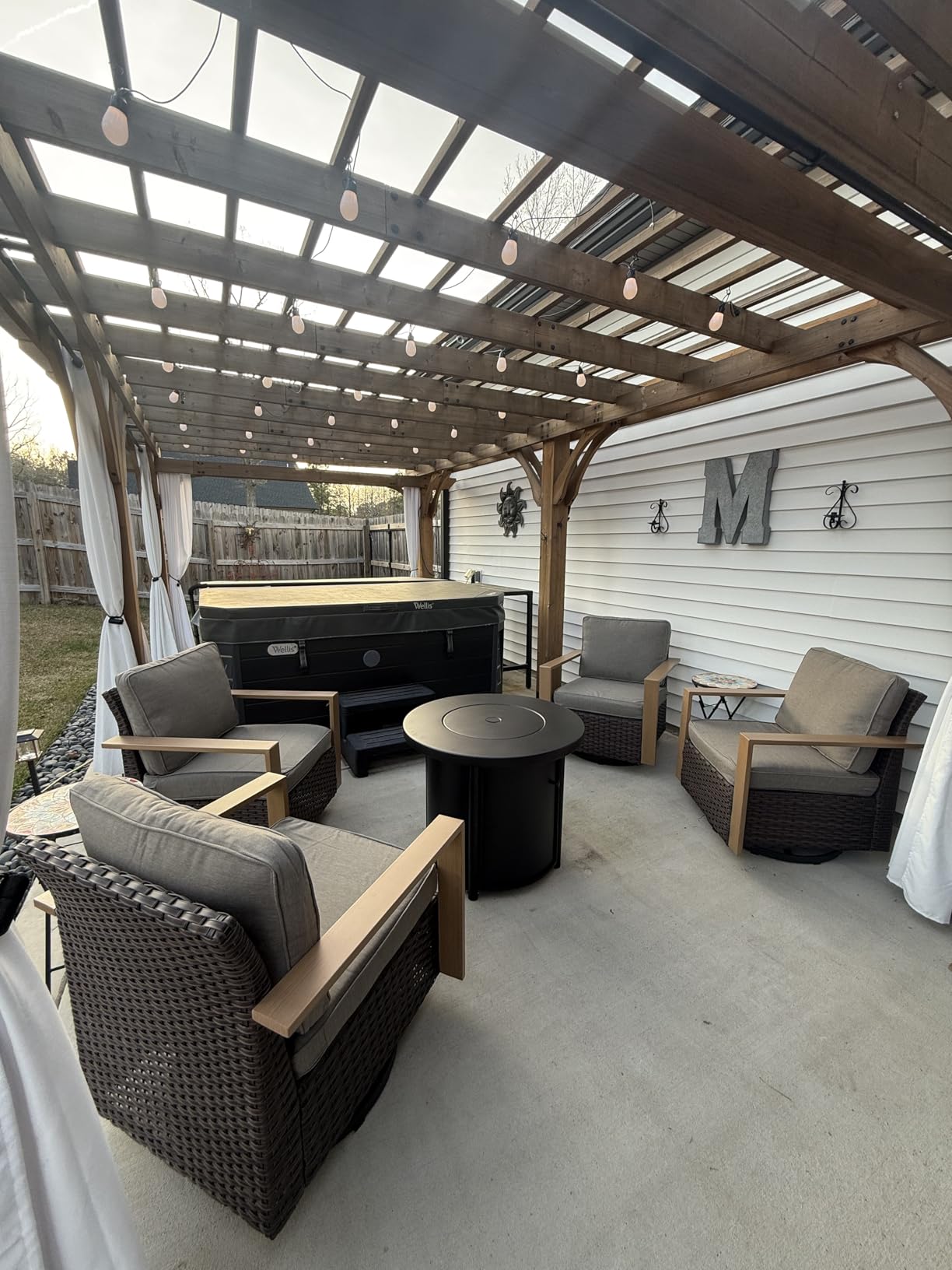Outdoor Patio Swivel Rocker Chairs - Wicker Rattan Patio Swivel Rocking Chairs Set of 2 with Metal Wide Armrest, Thick Cushions and Deep Seating for Deck Porch Sunroom Garden (Brown/Grey) customer photo 2