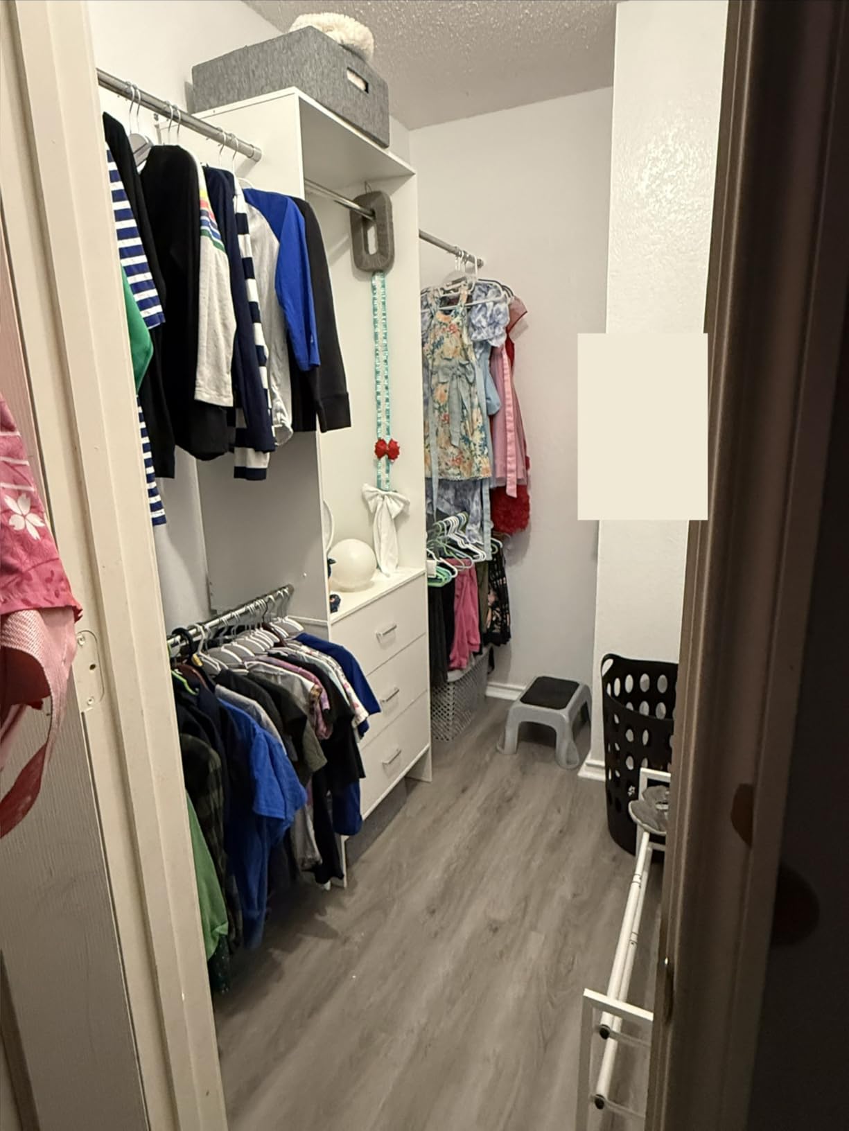 Aheaplus Closet System, Closet Organizer with 3 Wooden Drawers, Closet Organizer System, Walk-in Closet Wardrobe Clothes Rack with 4 Hanging Rods, Garment Rack, -4R, White customer photo 2