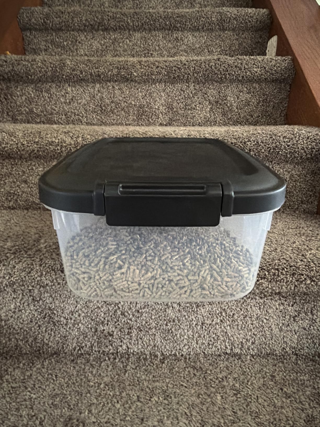 Amazon Basics Pet Food Storage Container with Rolling Wheels, BPA-Free, Detachable Scoop, 50lbs Capacity customer photo 2