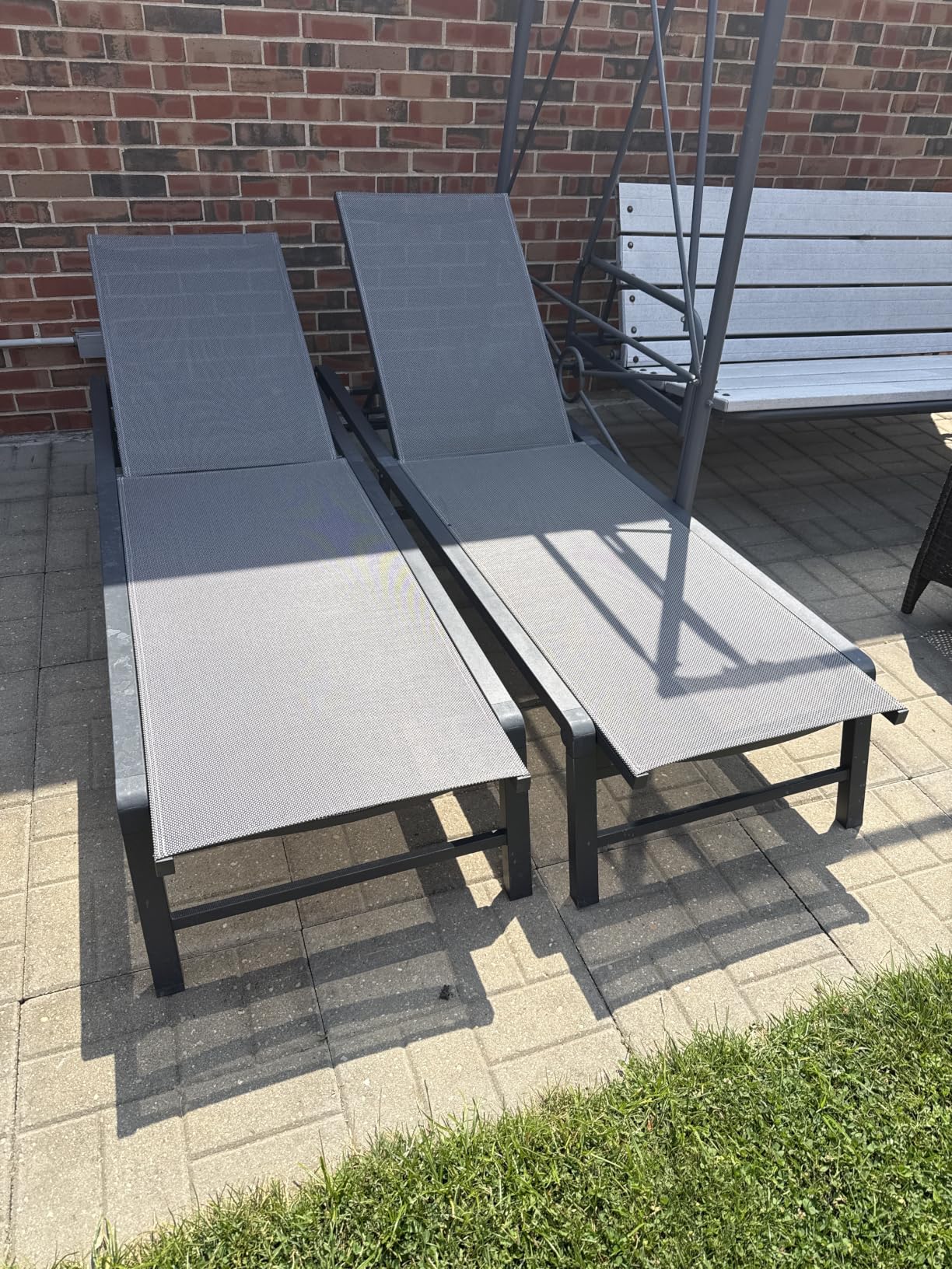 Aluminum Chaise Lounge Chair Outdoor, Foldable Patio Lounge Chair Assemble-Free, Pool Lounge Chairs with 5 Adjustable Backrest, Outdoor Lounge Chairs for Outside Poolside Beach Lawn Beige customer photo 2
