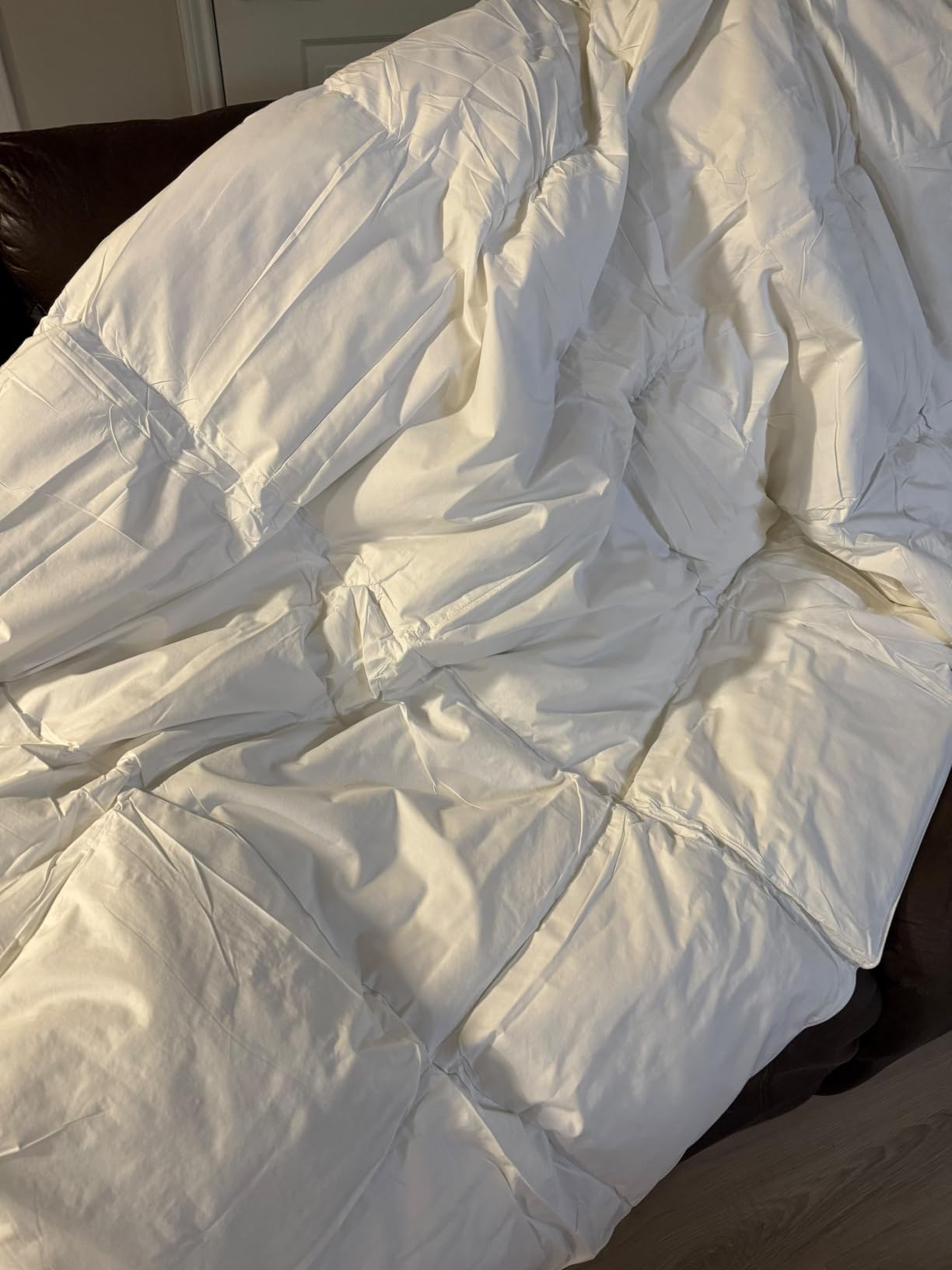 Hotel Grand White Goose Feather Down Fiber Ligthweight Comforter Twin Size | 100% Cotton Cover Hotel Luxury Hypoallergenic Bedding Comforter with 8 Corner Loops, 68 x 90 Inch customer photo 1