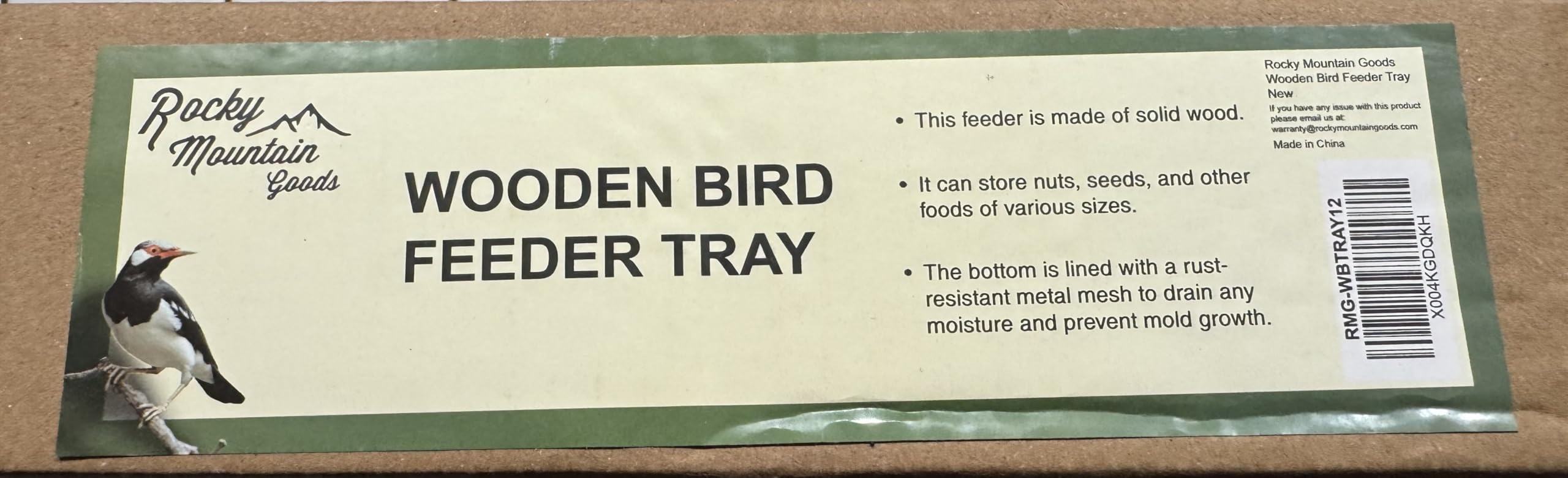 Rocky Mountain Goods Wood Bird Feeder Tray for Outside - 12