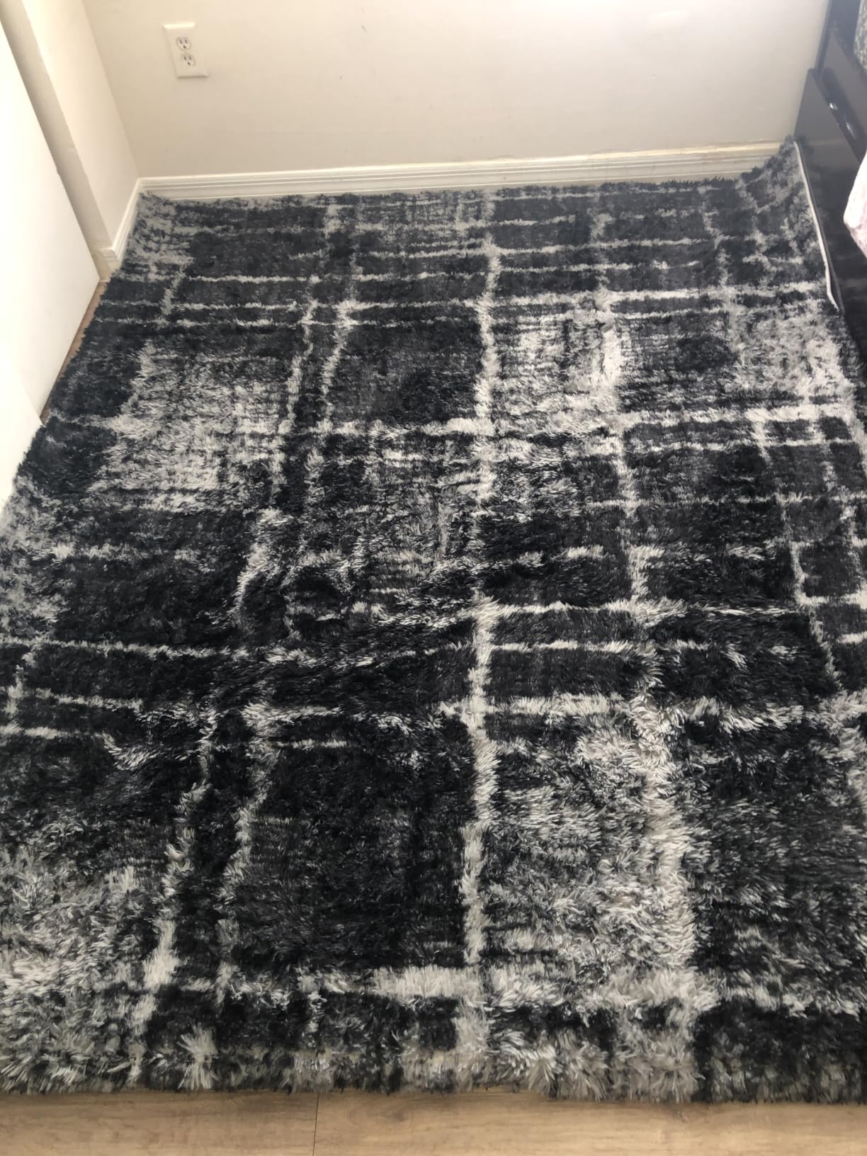 6x9 Ft Large Shag Rugs for Living Room Decor, Tie-Dyed Ultra Soft Fluffy Furry Area Rugs for Bedroom Indoor Floor, Aesthetic Carpet for Kids Home (Dark Grey) customer photo 1