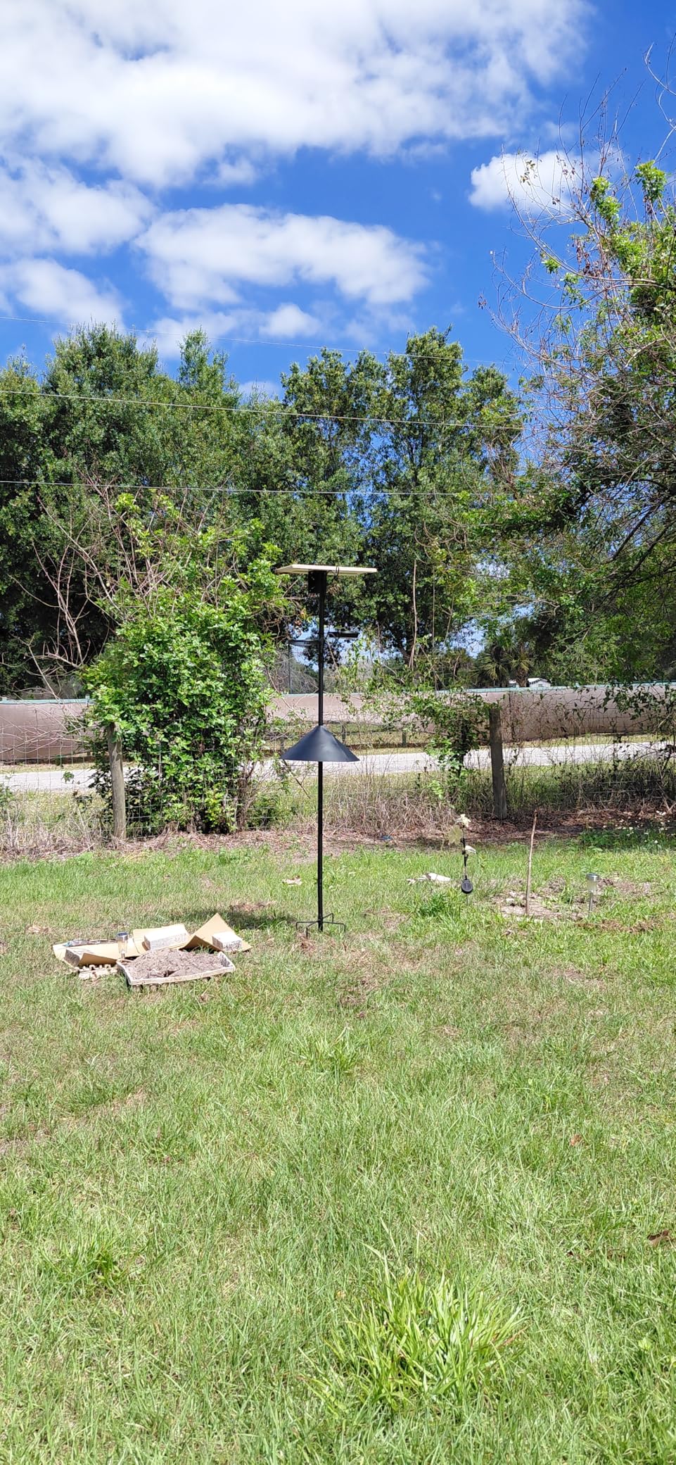 Bird Feeder Pole - 92 Inch Heavy Duty Birdhouse Stand with Squirrel Proof Baffle for Outdoor, Adjustable Bird Feeding Station with Multi Shepherds Hooks Mental Trays for Garden Attracting Wild Birds customer photo 2