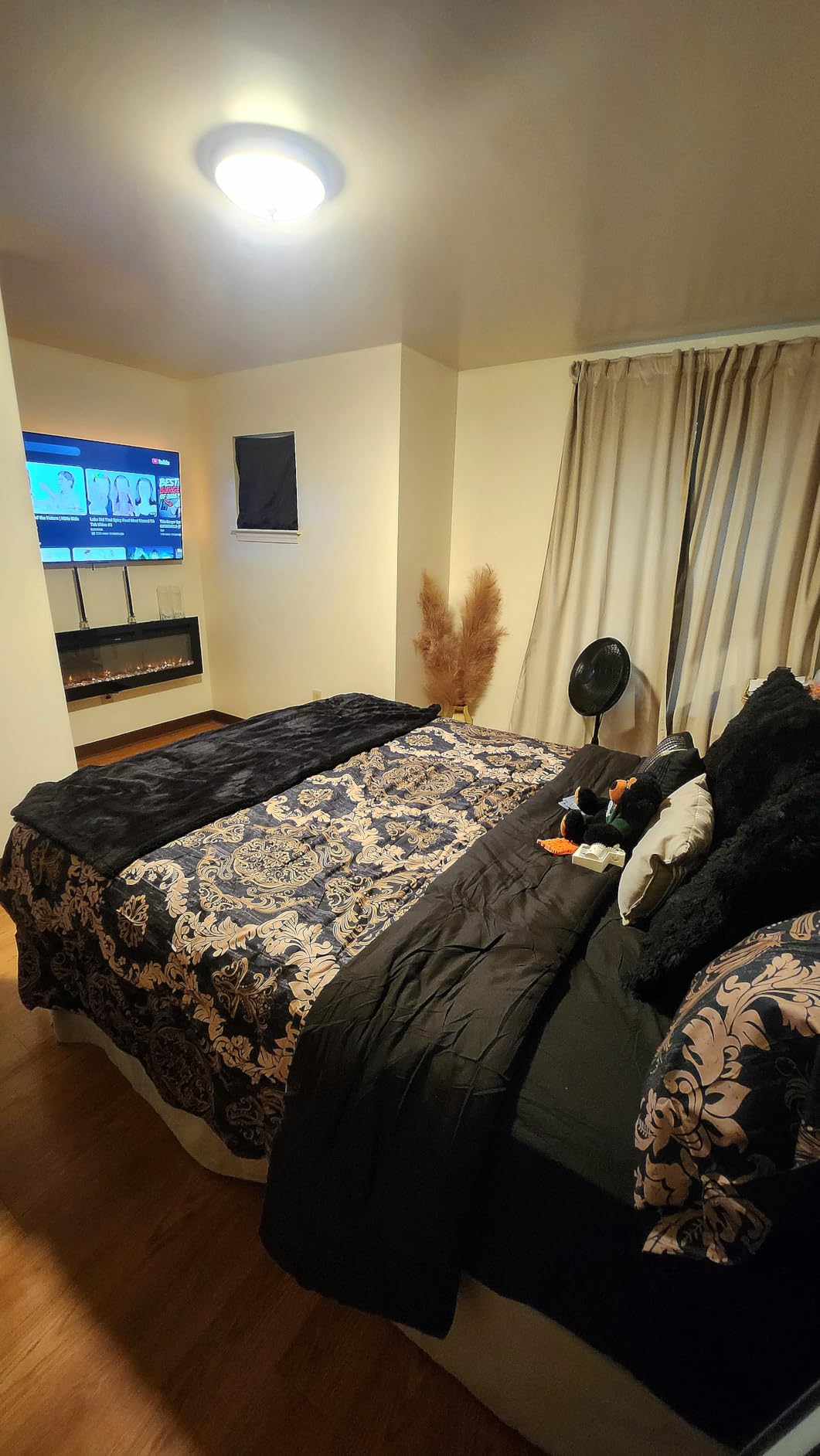 WONGS BEDDING Black Comforter Set California King Size, Gold Damask 7 Pieces Bed in a Bag Microfiber Comforter Bedding Sets customer photo 2