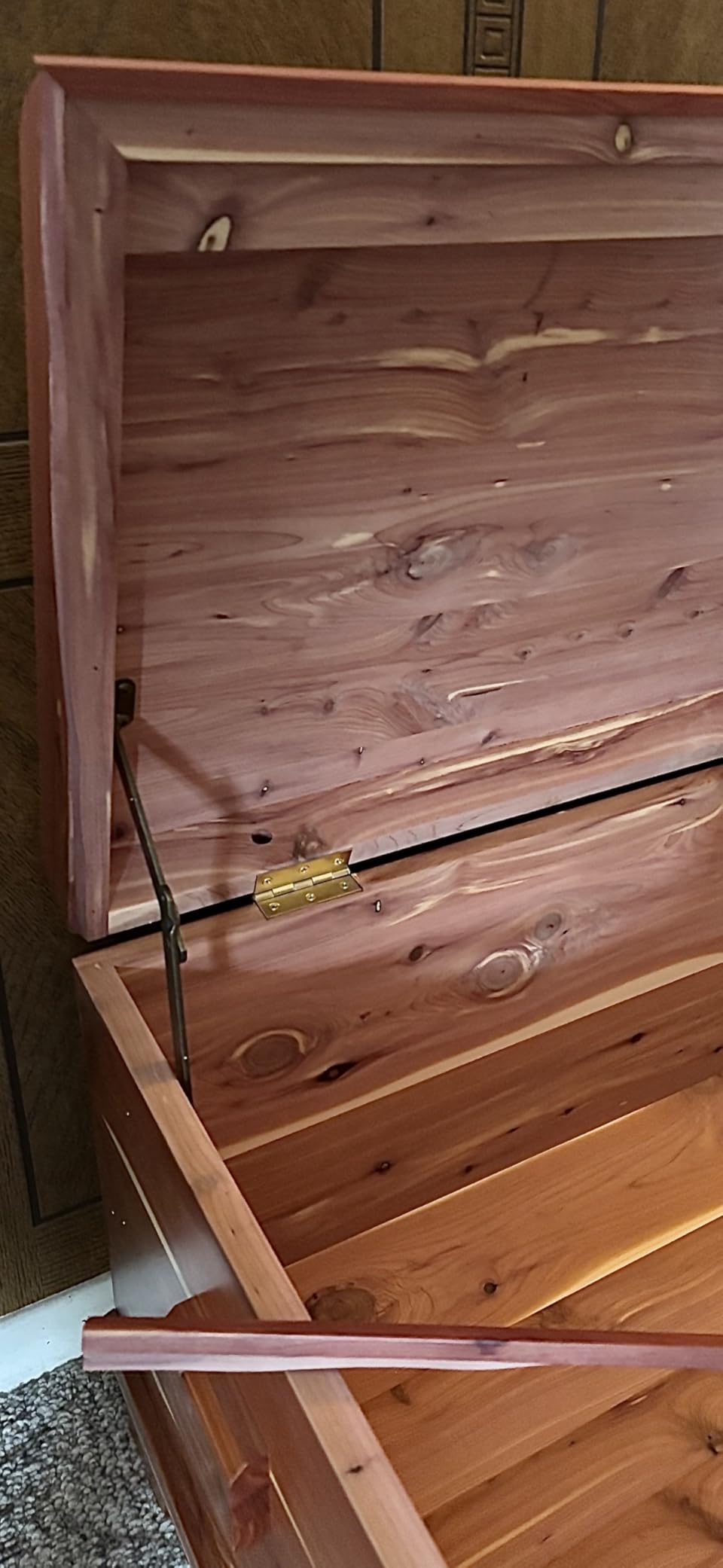 DutchCrafters Red Cedar Wood Blanket Storage for Living Room, Fully Lined Hope Chest, Bedroom Bench, Lockable Storage Box, Locking Chest with Handles and Waterfall Edge - Amish Made in USA (35