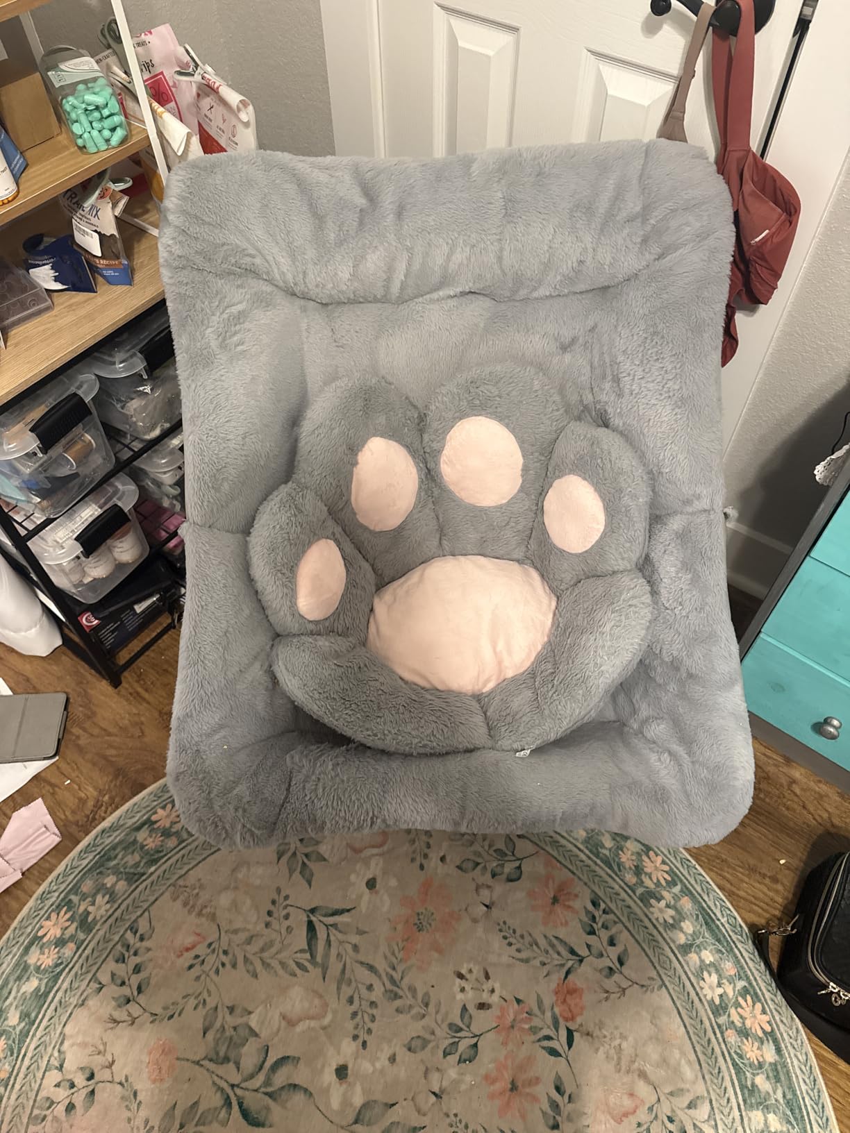Comfy Saucer Chair for Adults, Soft Faux Fur Bedroom Chair, Accent Dorm Chairs, Flexible Living Room Reading Chairs, Oversized Folding Seat for Teens, X-Large, Grey customer photo 1