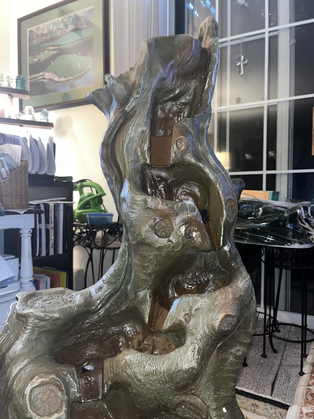 Sunlinua Water Fountain 5-Tiers Realistic Tree Trunk Waterfall customer photo 2