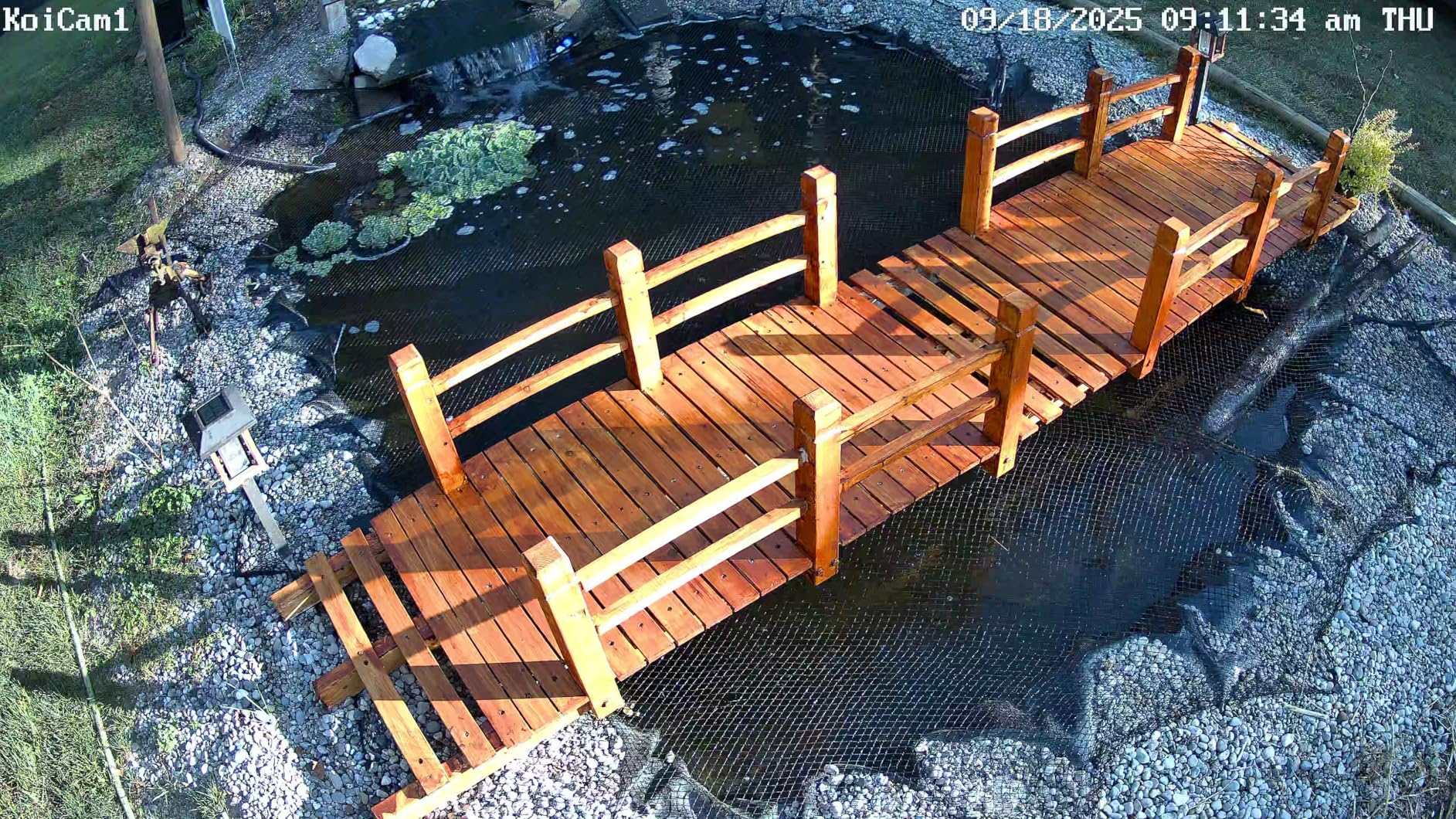 Wood Garden Bridge Classic Wooden Arch Stained Finish Footbridge with Safety Railings, 530 lbs Capacity, Decorative Pond Bridge Landscaping for Outdoor Yard Farm Garden Creek Ponds, Carbonized customer photo 1