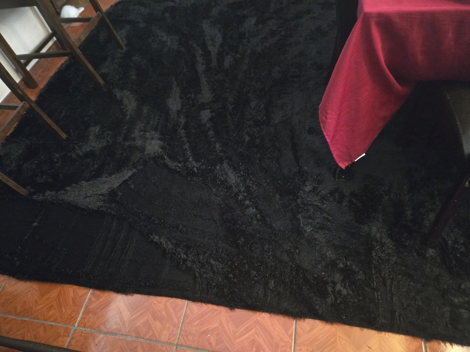 8x10 Area Rug for Living Room:Ultra Soft Fluffy Shag Black Rugs,Large Fuzzy Plush Indoor Non Slip Carpet Washable Rug for Bedroom Kids Nursery Office Dorm Modern Decor(Black) customer photo 2