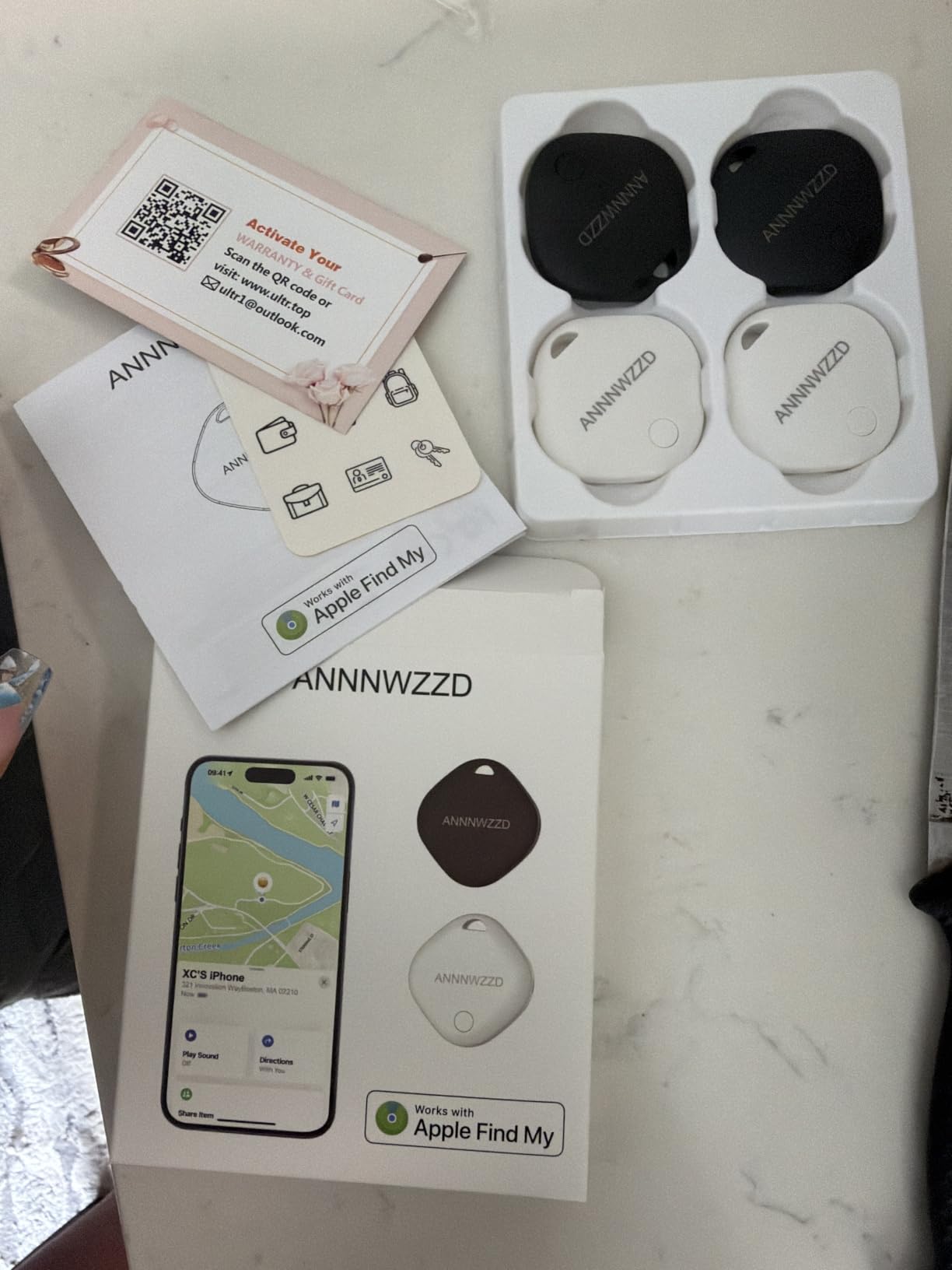 ANNNWZZD Tag 4 Pack Item Finders with Apple Find My APP (iOS Only) Help You Track Your Keys, Wallet, Luggage, Backpack, Super Lightweight [Apple MFi Certified] customer photo 2