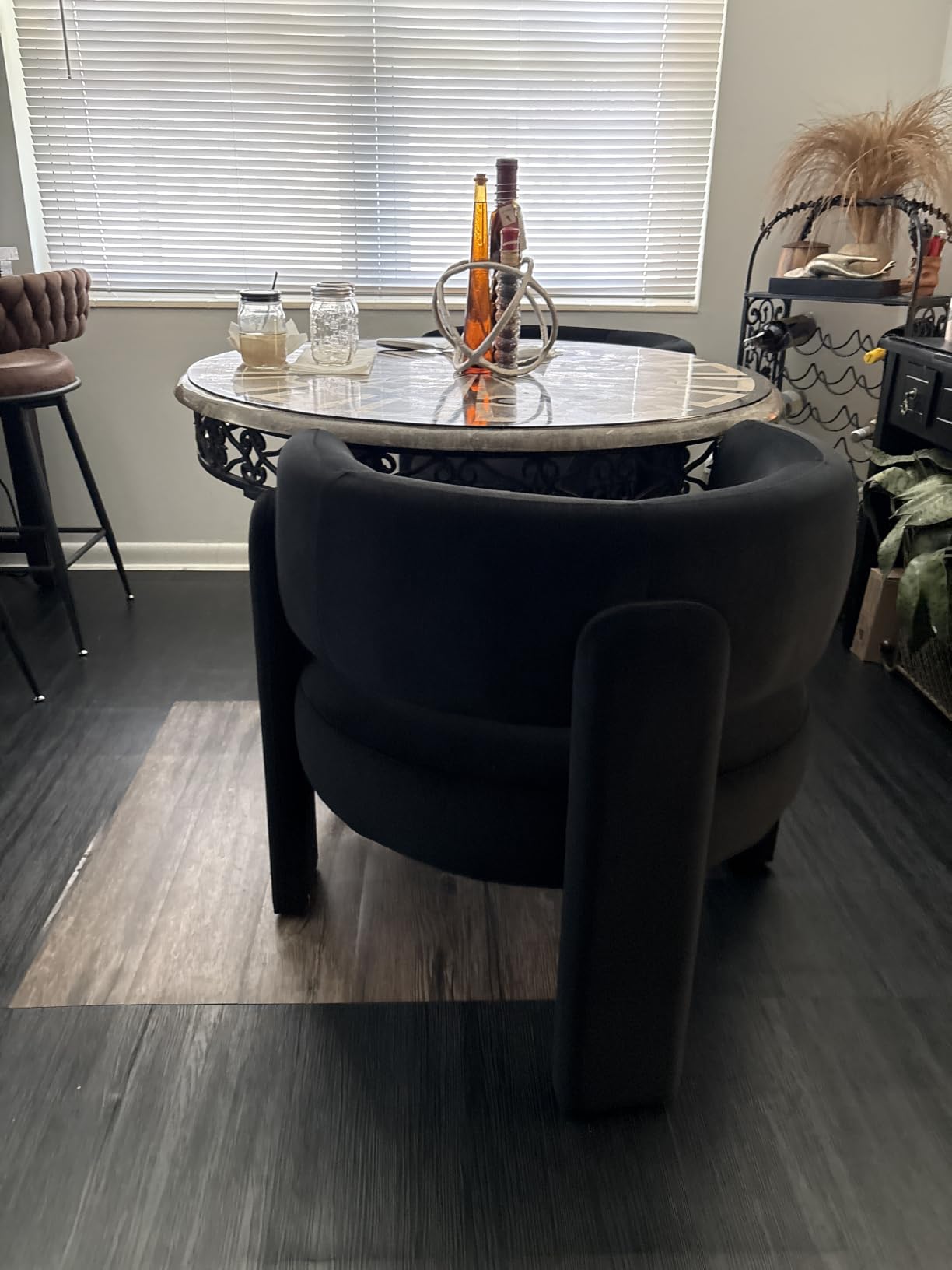 COLAMY Modern Velvet Accent Chair, Upholstered Barrel Chair, Comfy Side Arm Chair with 3 Legs for Living Room, Bedroom, Reading, Khaki customer photo 1