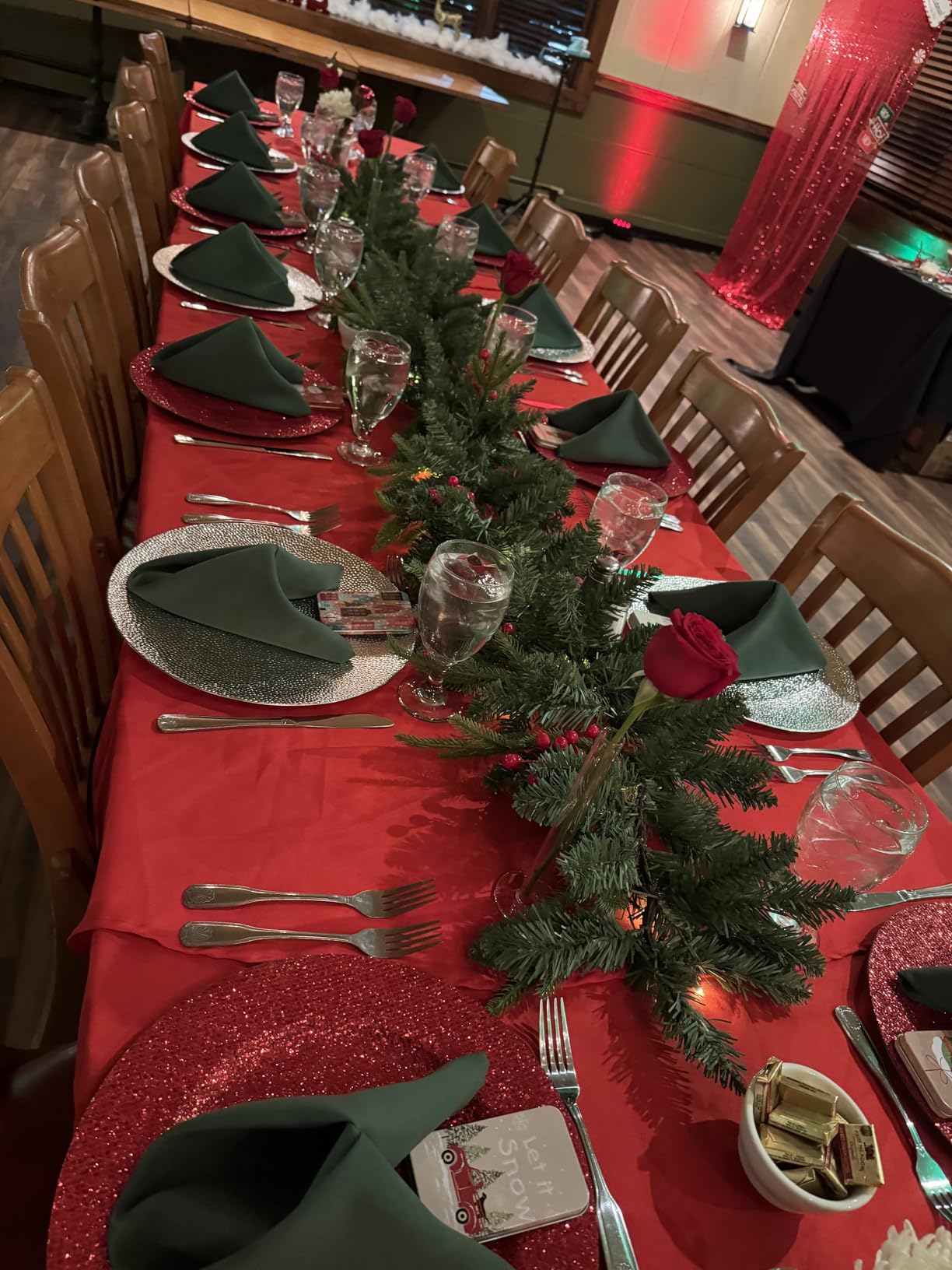 9 ft Pre-Lit Christmas Garland with 30 LED Lights, Pine Cones and Berries | Battery-operated garland with 240 tips, pine cones and red berries for mantels and stairs; 3 AA batteries not included customer photo 2