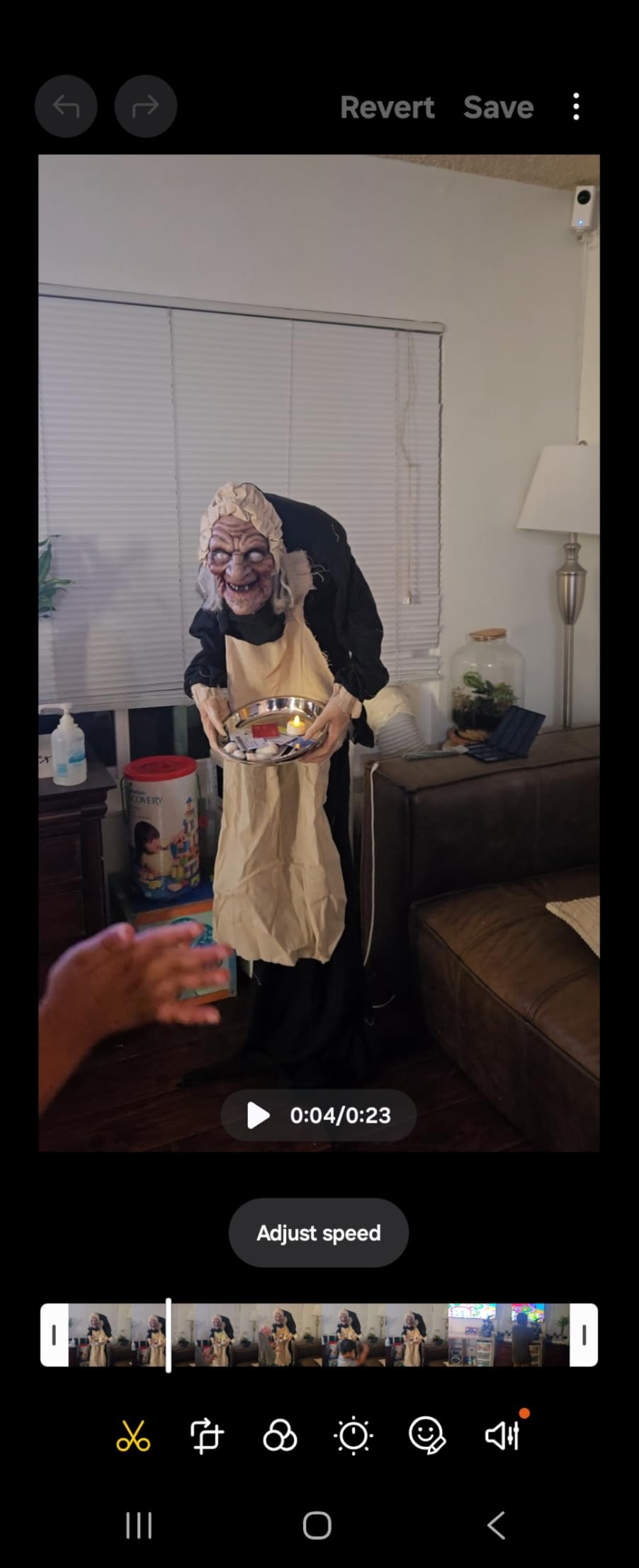 Haunted Hill Farm 3.4-Ft Animatronic Animated Possessed Backbend Lady, Halloween Animatronic, Scary Ghost Horror Movie Party Decoration, Creepy Party Prop, Touch-Activated Lights & Sound, Lifesize customer photo 1