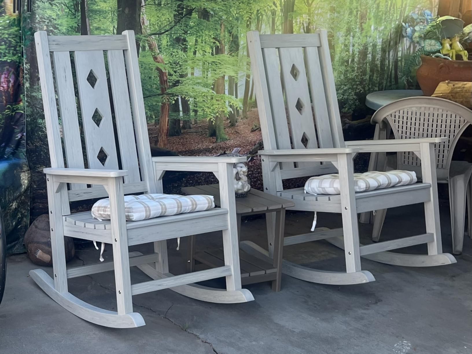 Oversized Outdoor Rocking Chair, Porch Rocker with High Back - Blue | All Weather Resistant rocking chair for Lawn Garden, HDPE Patio Rocker with 350lbs Weight Capacity customer photo 2