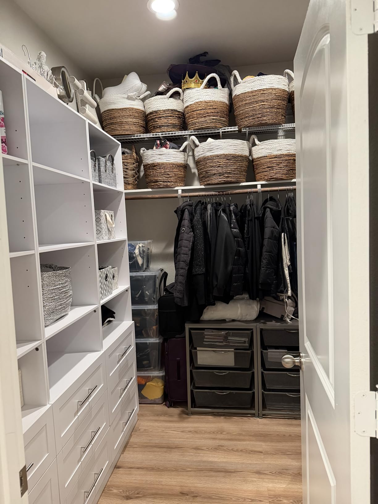 Closet System with 6 Drawers & 8 Shelves, Wood Closet Organizer System with 2 Extra Hanging Rod for Walk in Closet, Modular White (4FT) customer photo 2