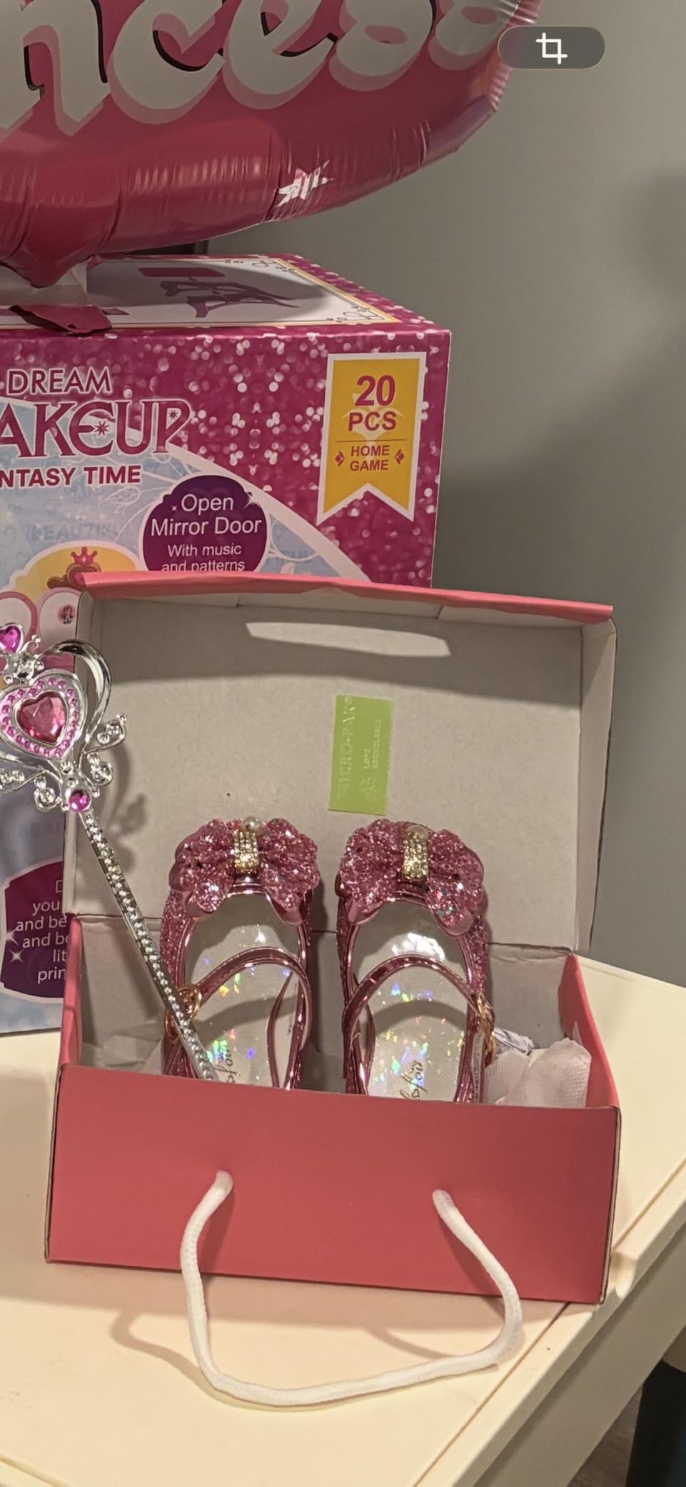 Toddler Vanity Magic Makeup Set Table with Chair Dress Up Girl Toys Gift | Vanity Table and Chair with Automatically Mirror Music Light Toys for 3 4 5 Year Old Girl Pretend Play Princess Gift Age 3-5 customer photo 1