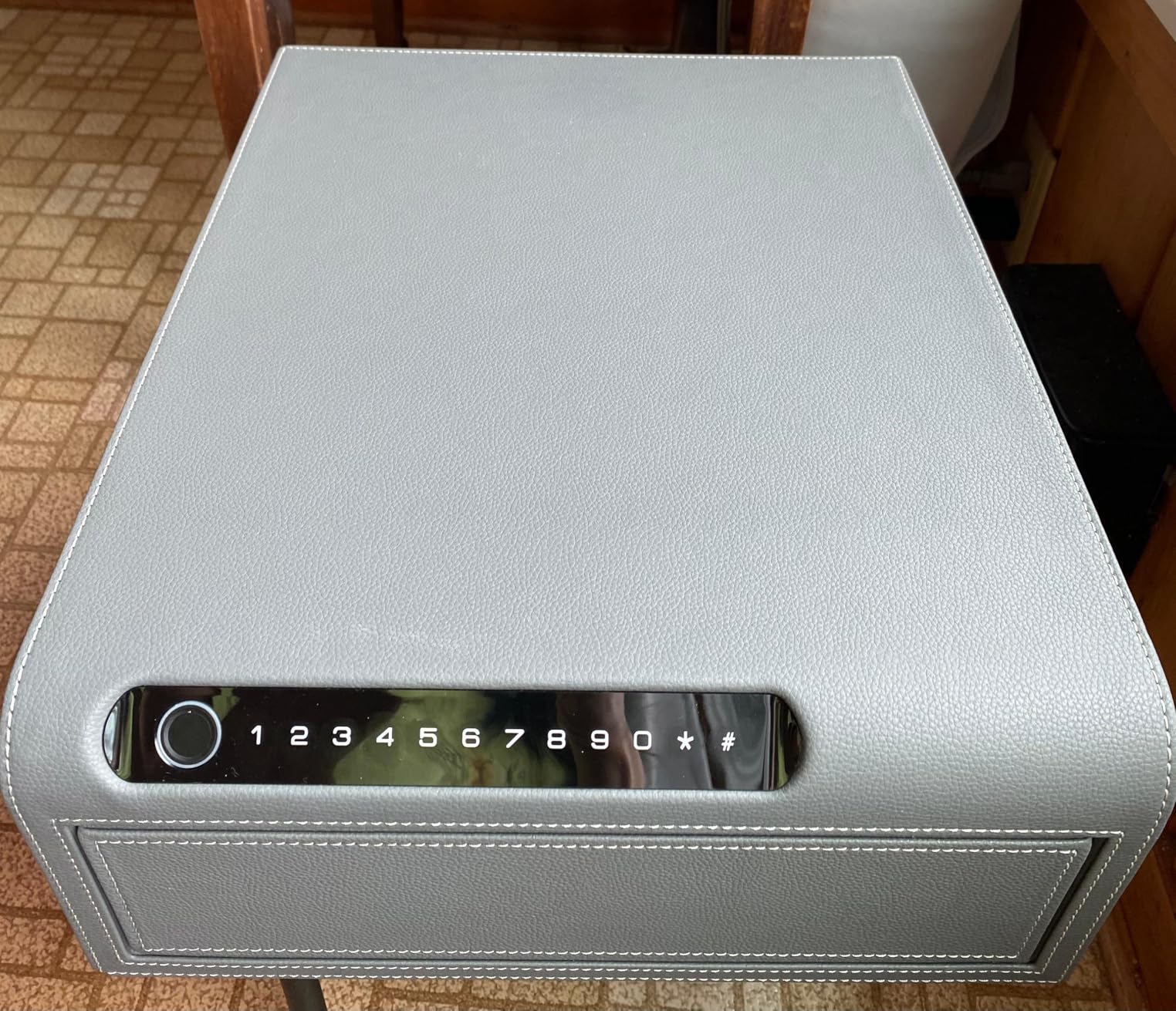 Jewelry Safe with Drawers, Biometric Fingerprint safe, Slide-Away Handgun Safe for Pistols, Leather Wrapped Jewelry Storage Safe, Digital Keypad & Quick-Access Drawer (White 2-Drawer) customer photo 2