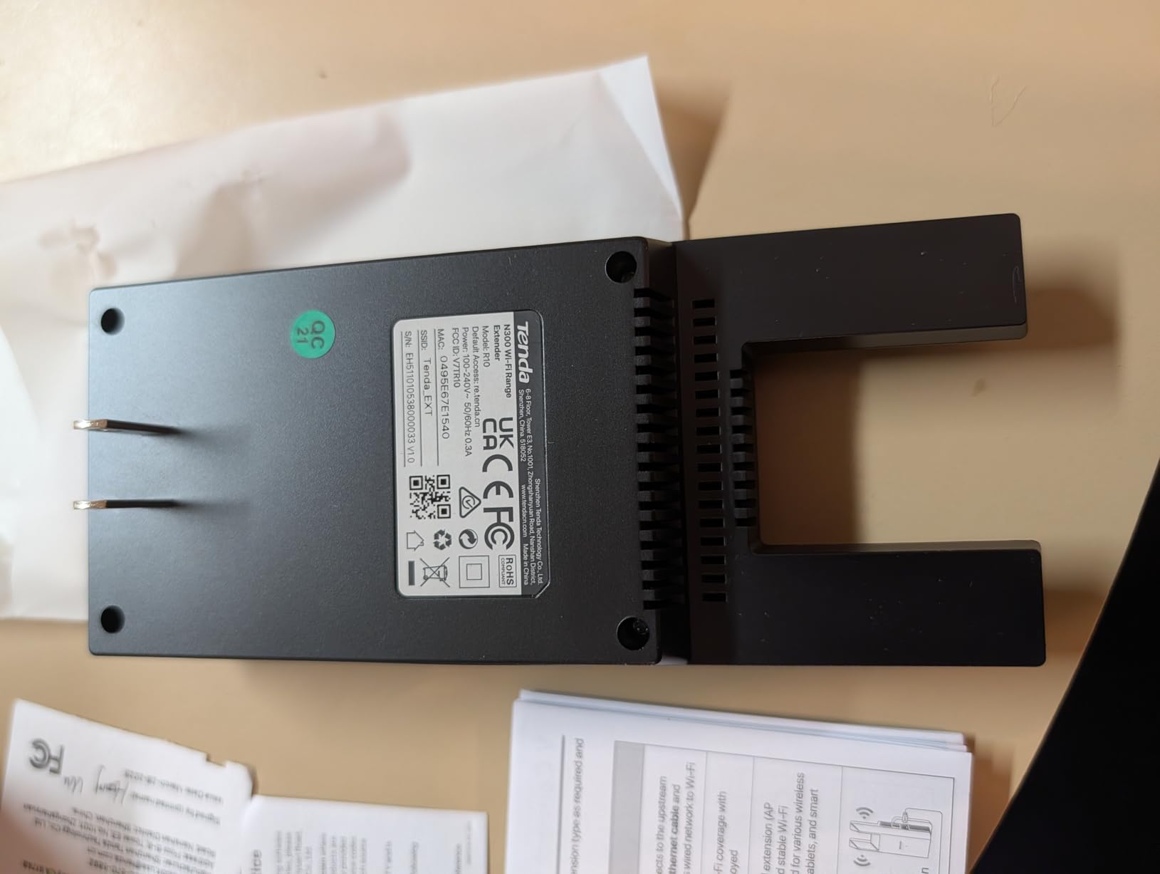 Tenda WiFi Extender N300 WiFi Extender, with Ethernet Port, Up to 800 Sq. Ft., Single Band WiFi Range Extender, Repeater Mode & AP Mode, Easy Setup, 2.4GHz only (R10-BK) customer photo 1