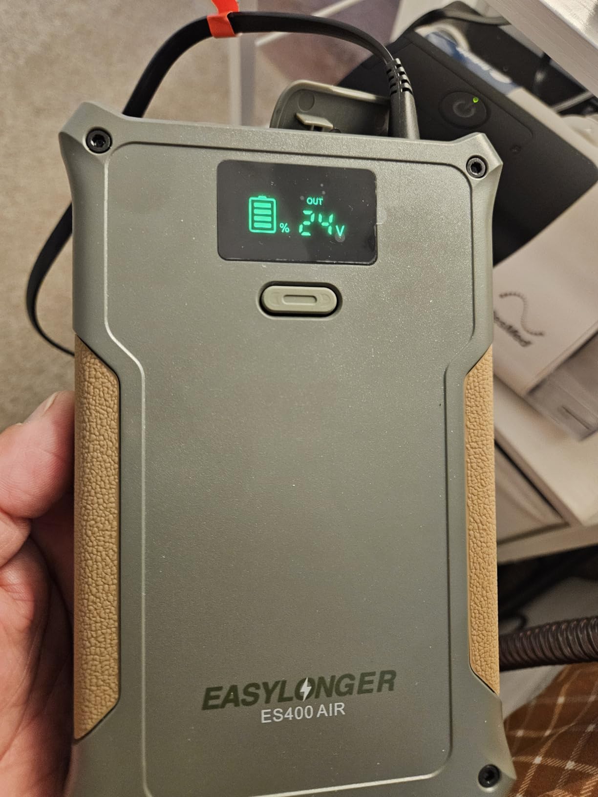 CPAP Battery Backup ES400 AIR, 148Wh Lithium-Ion Battery Pack | 10 Hours CPAP Power, Cables Included, for S9, AirSense 11/10, AirCurve 10/11, AirMini, DreamStation /2, Camping, RV & Emergency Blackout Use customer photo 1