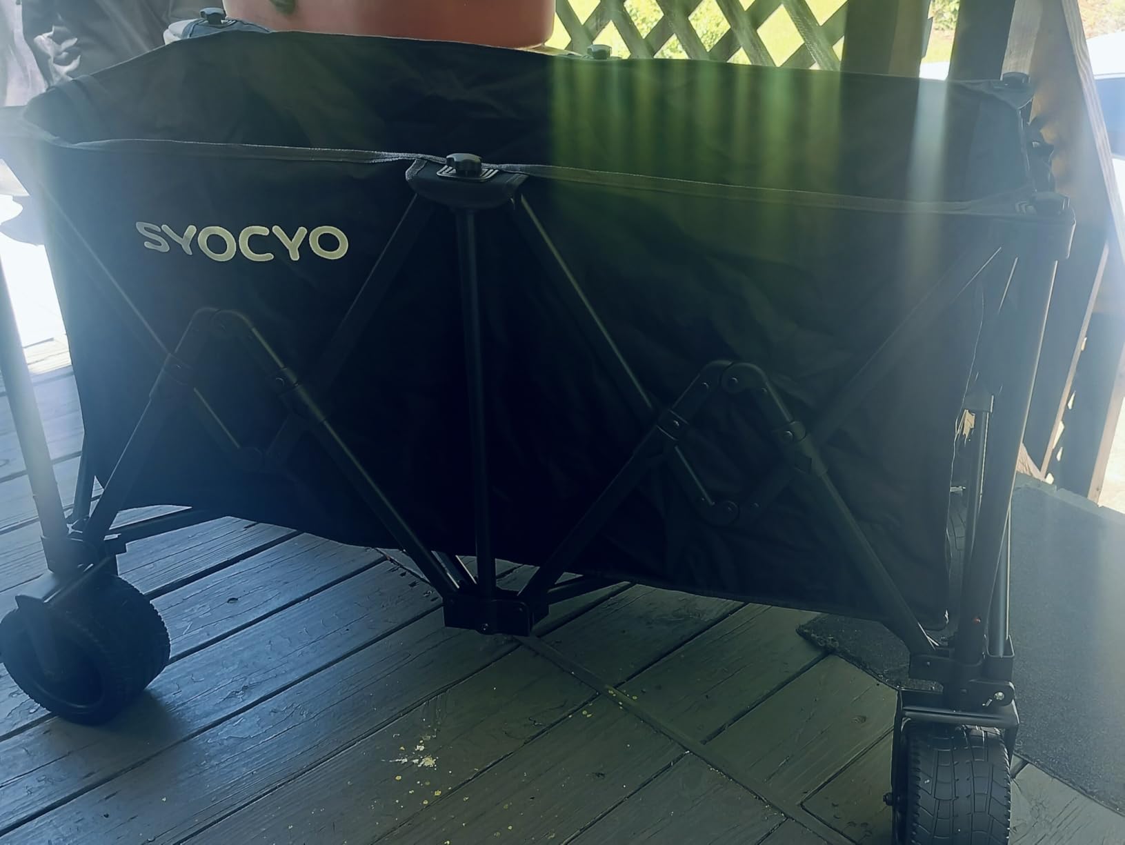 Beach Wagon Carts Foldable 570LBS Collapsible Wagon with Big All-Terrain Wheels for Sand 330L Heavy Duty Utility Carts with Cup Holders for Garden, Camping, Grocery, Black customer photo 1