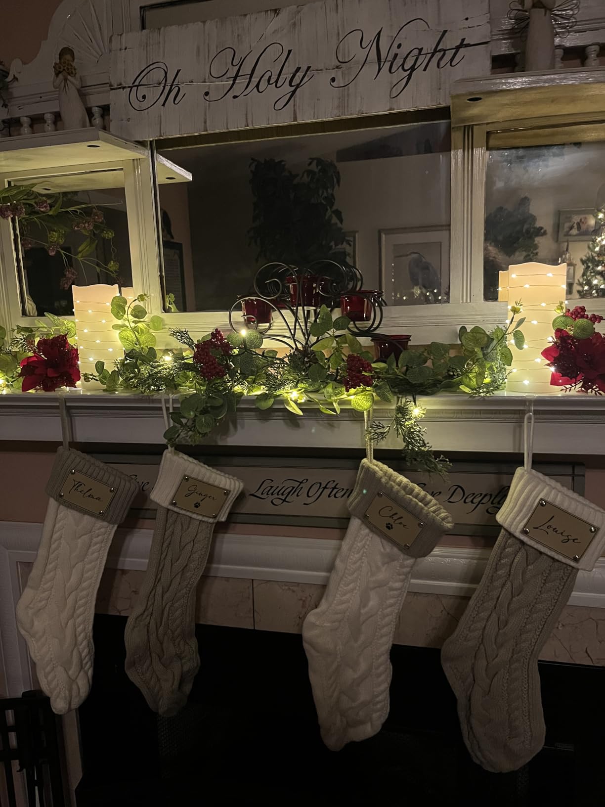 6FT Prelit Christmas Garland with Lights, Realistic Eucalyptus Garland with Artificial Cedar Cypress Leaves Red Berries Pine Cone Greenery Xmas Garland for Mantle Stair Railing Fireplace Decoroation customer photo 1