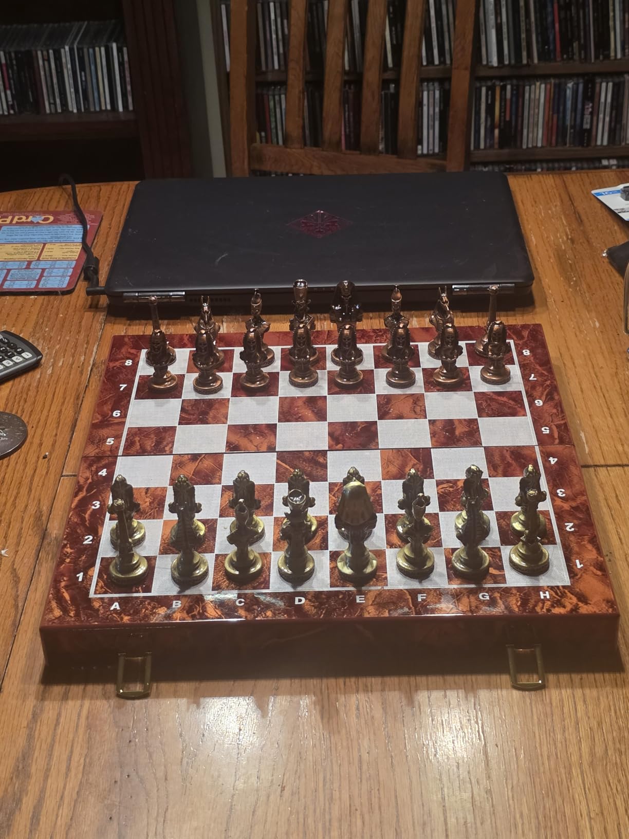 Large Egyptian Metal Chess Set for Adults - 15 Inch Foldable Wooden Chess Board with Weighted Antique Chess Pieces - Vintage Luxury Game Gift for Collectors, Classic Board Game customer photo 1