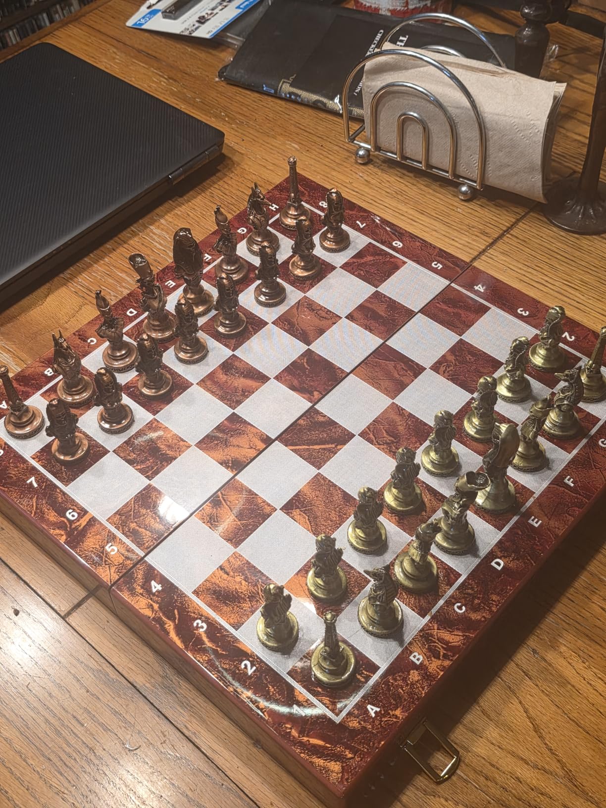 Large Egyptian Metal Chess Set for Adults - 15 Inch Foldable Wooden Chess Board with Weighted Antique Chess Pieces - Vintage Luxury Game Gift for Collectors, Classic Board Game customer photo 2