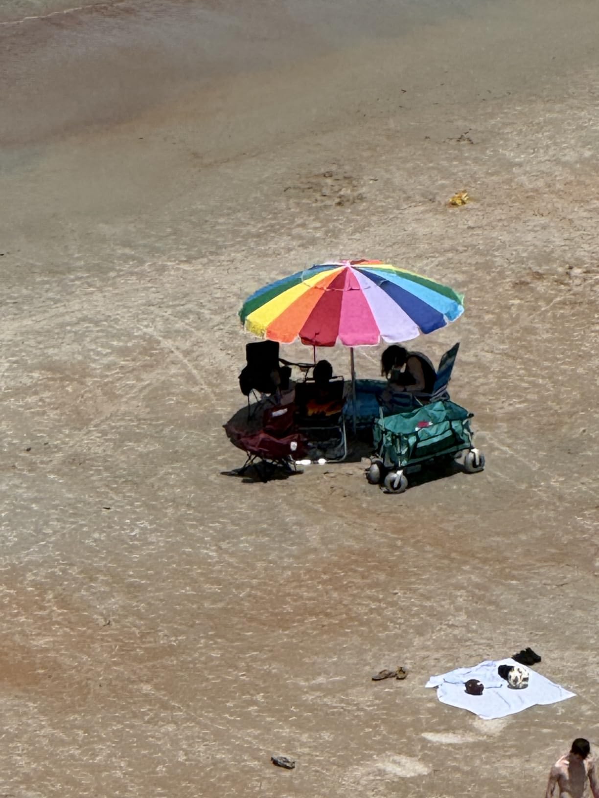 Beach Wagon with Big Balloon Wheels for Sand, 200L Extra Large Beach Cart with Canopy, 440Lbs Heavy Duty Folding Wagon Collapsible with 9