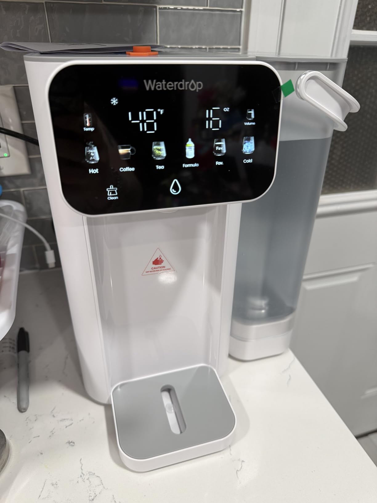 Waterdrop CT01 Countertop Water Filter System, Hot and Cold Water Dispenser with 6-Stage Filtration, 5 Temperature Options, Touchscreen, White customer photo 2