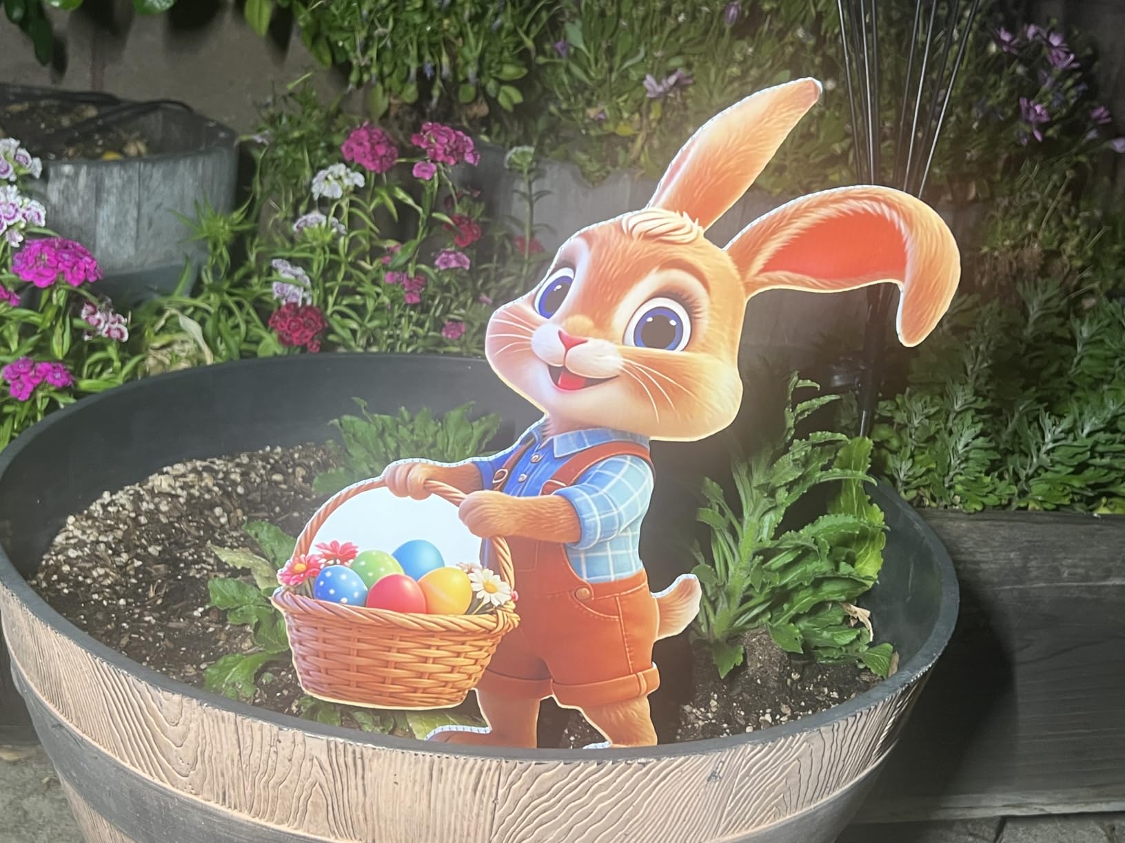 8 PCS Easter Bunny Yard Signs with Fiberglass Stakes, 3D Bunny Eggs Pattern, Waterproof Cute Rabbit Lawn Signs for Easter Outdoor Decorations customer photo 1