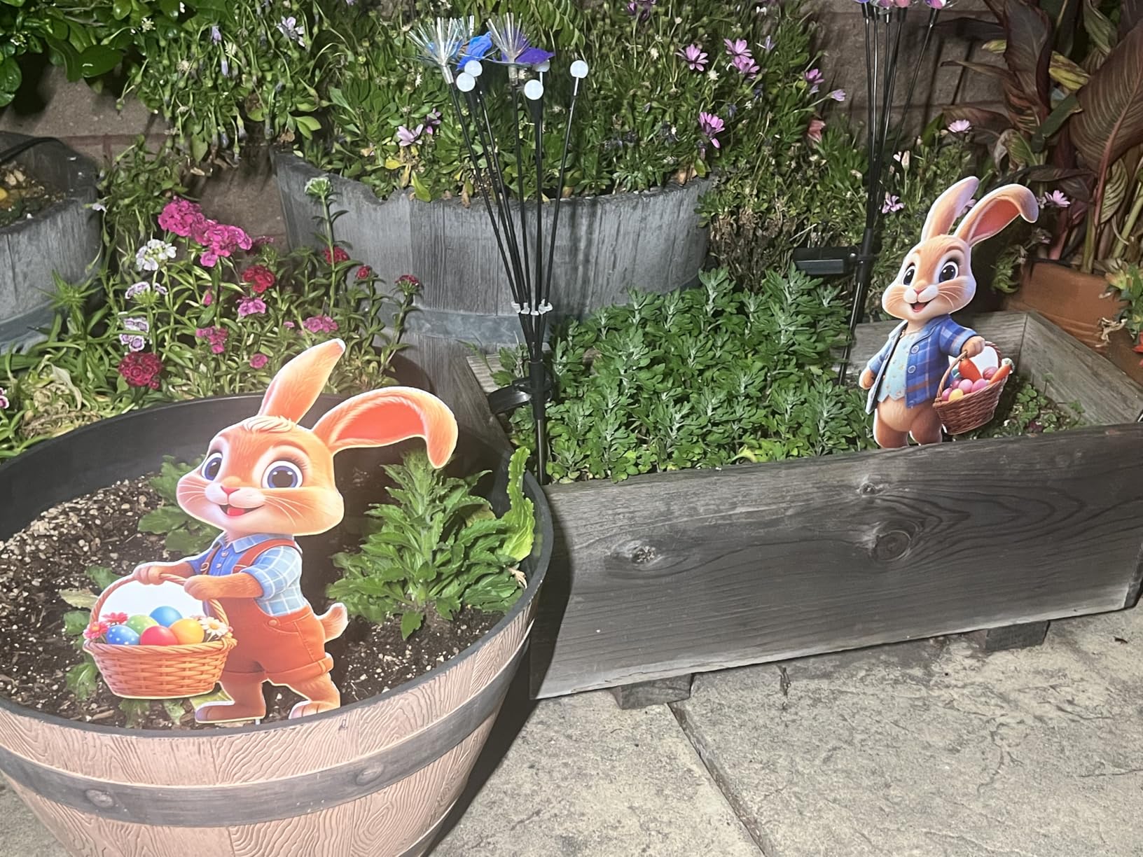 8 PCS Easter Bunny Yard Signs with Fiberglass Stakes, 3D Bunny Eggs Pattern, Waterproof Cute Rabbit Lawn Signs for Easter Outdoor Decorations customer photo 2