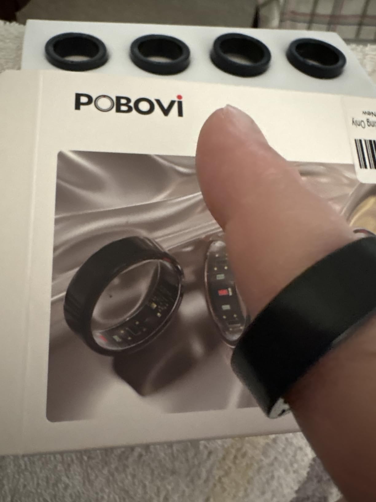 POBOVi Gen 2 Titanium Smart Ring for Women & Men, Sleep & Heart Rate Tracker, No Subscription, Size Before You Buy (Silver,9) customer photo 2