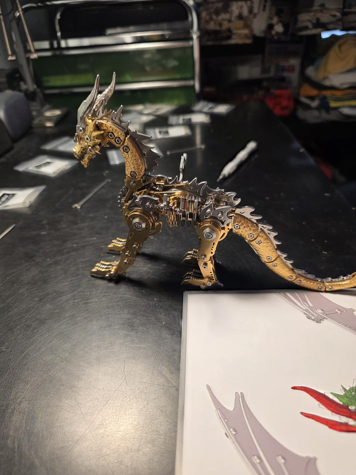 3D Metal Puzzles for Adults, Mechanical Dragon Model Kit customer photo 1