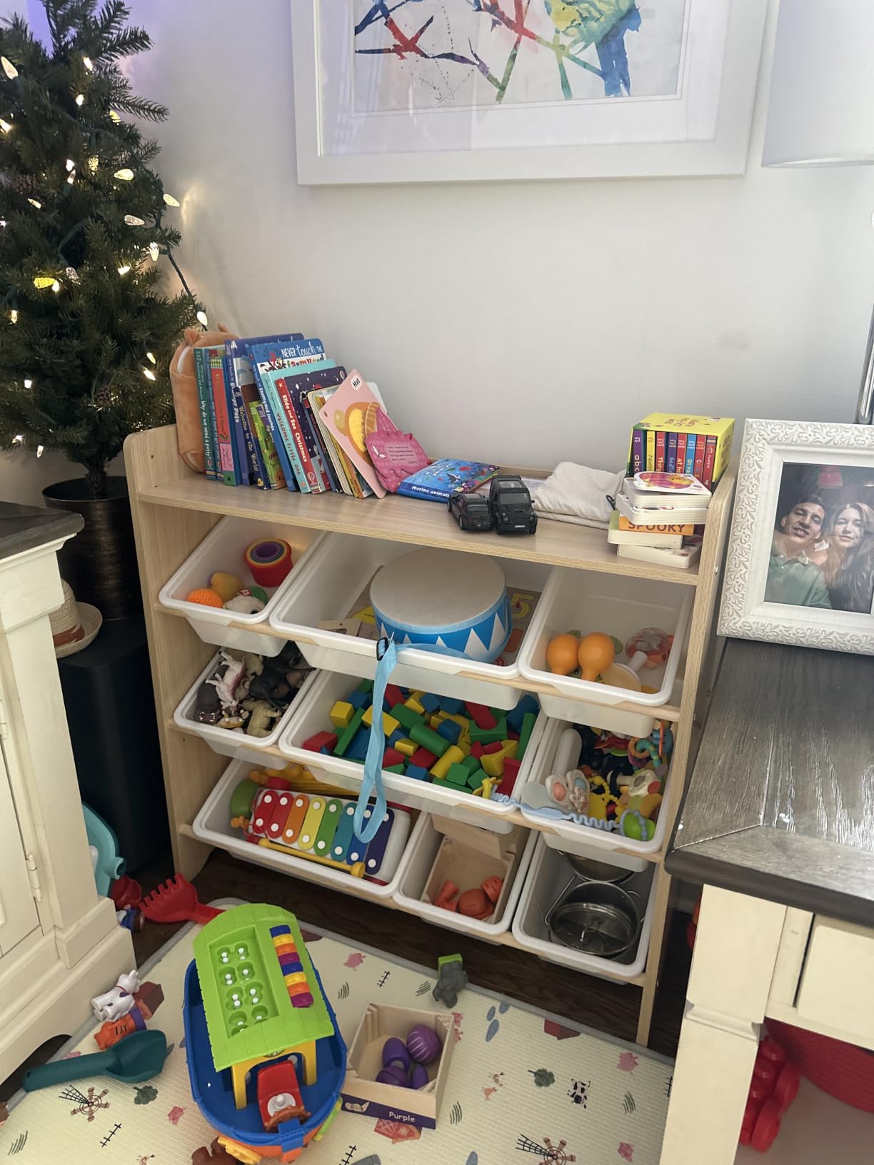 DOREROOM Toy Storage Organizer with Bookshelf, 9 Bins customer photo 2