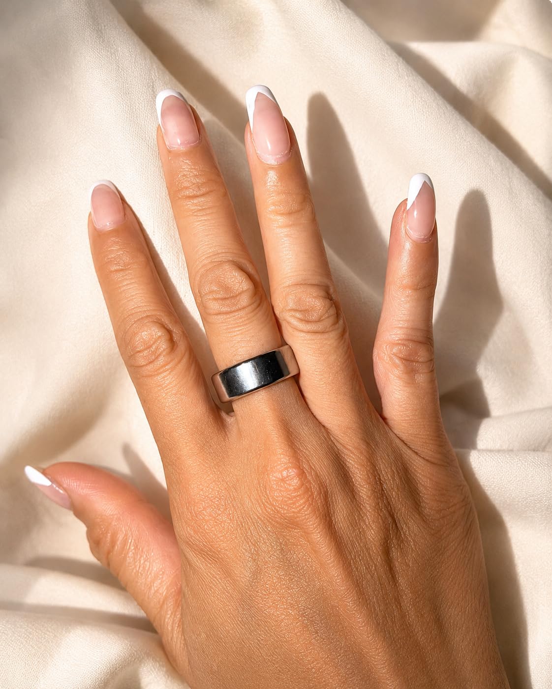 Smart Ring for Women Men, Health Fitness Ring Gen 3 with Free App No Subscription Fee, Stress & Sleep Monitor, Heart Rate & Step Tracker, IP68 Waterproof, Android/iOS Compatible (Silver, 8) customer photo 1